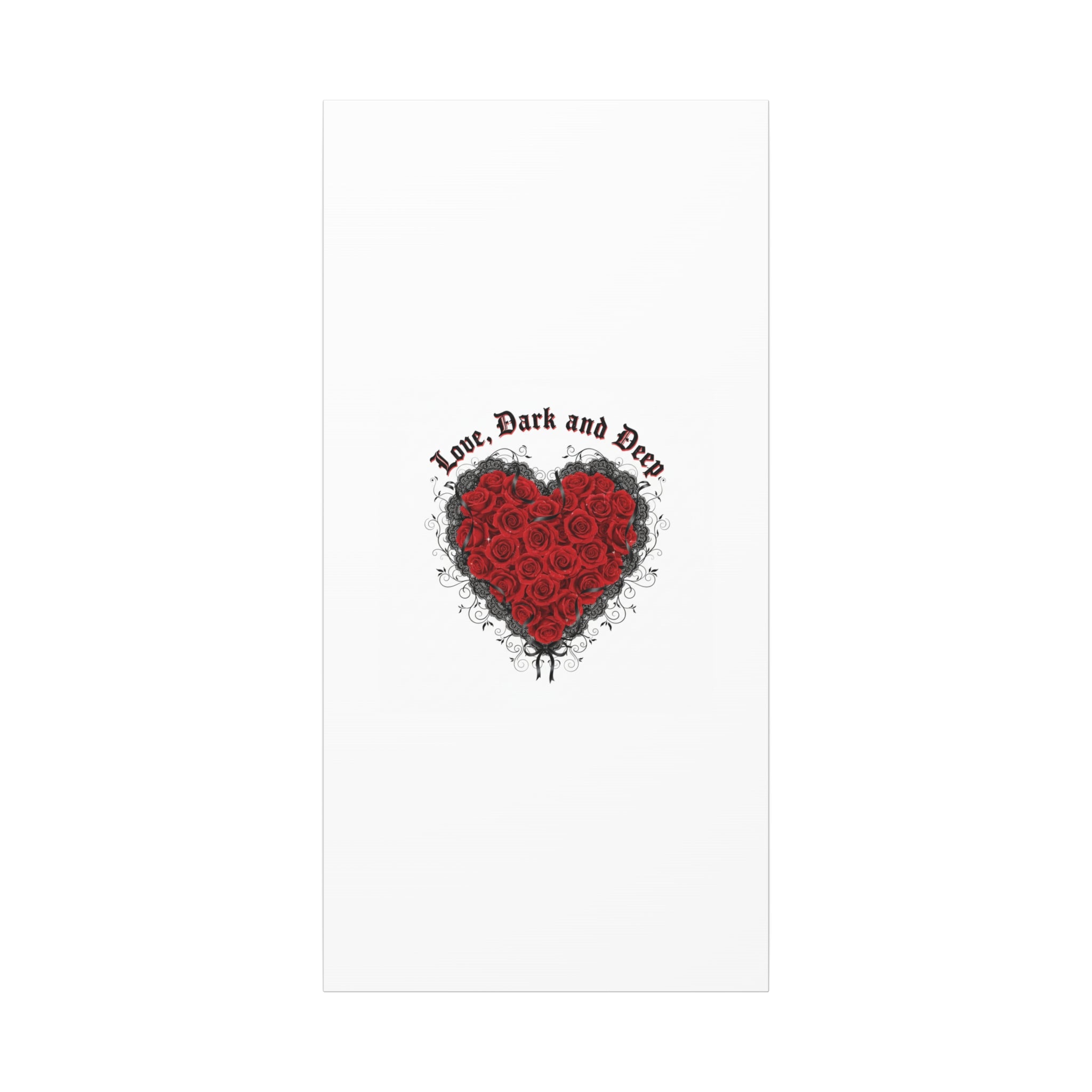 Love Dark and Deep Heart Canvas, Nu Romantic Gothic Romance, 80s Nostalgia