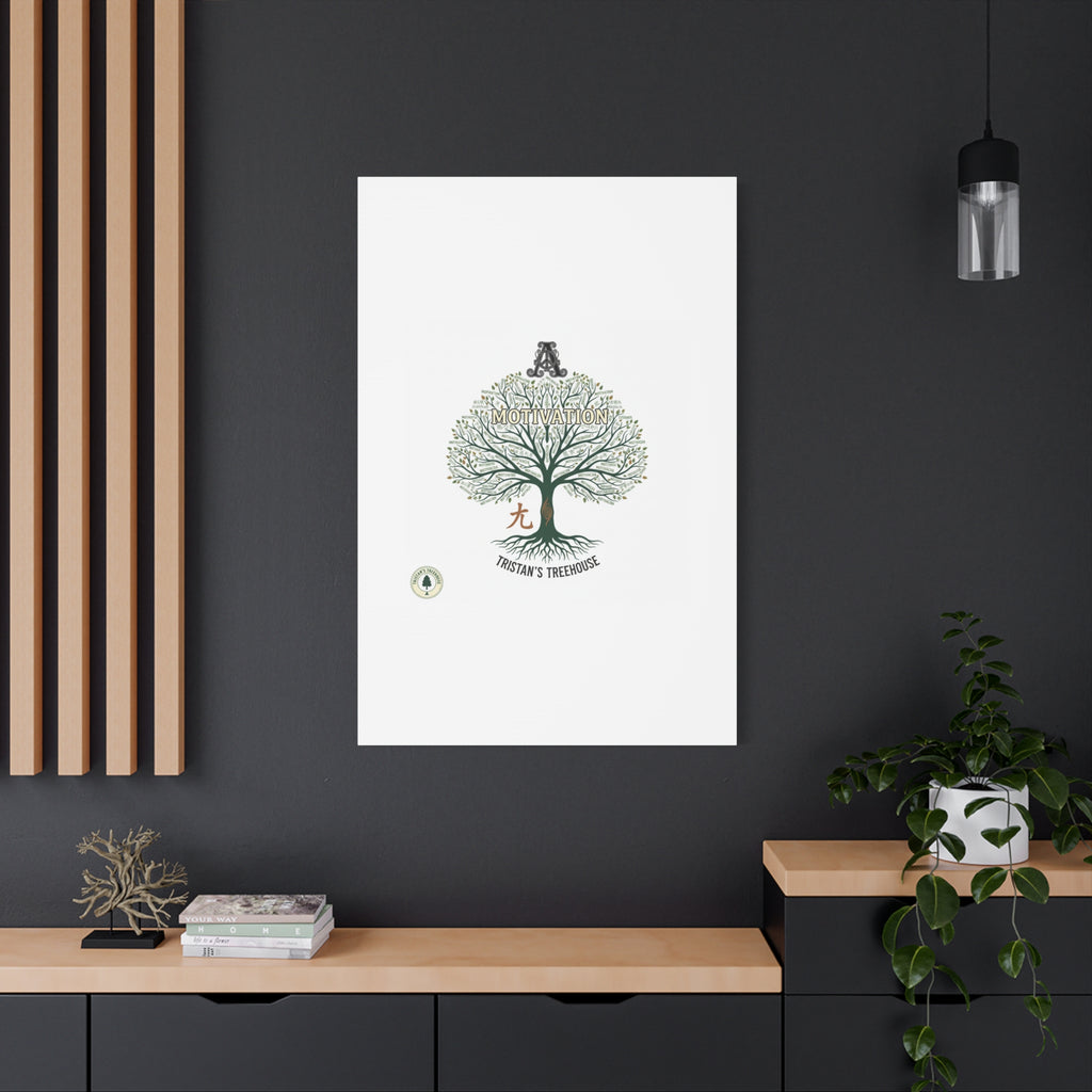 Handwritten Doodle Tree Canvas | Matte Stretched Wall Art