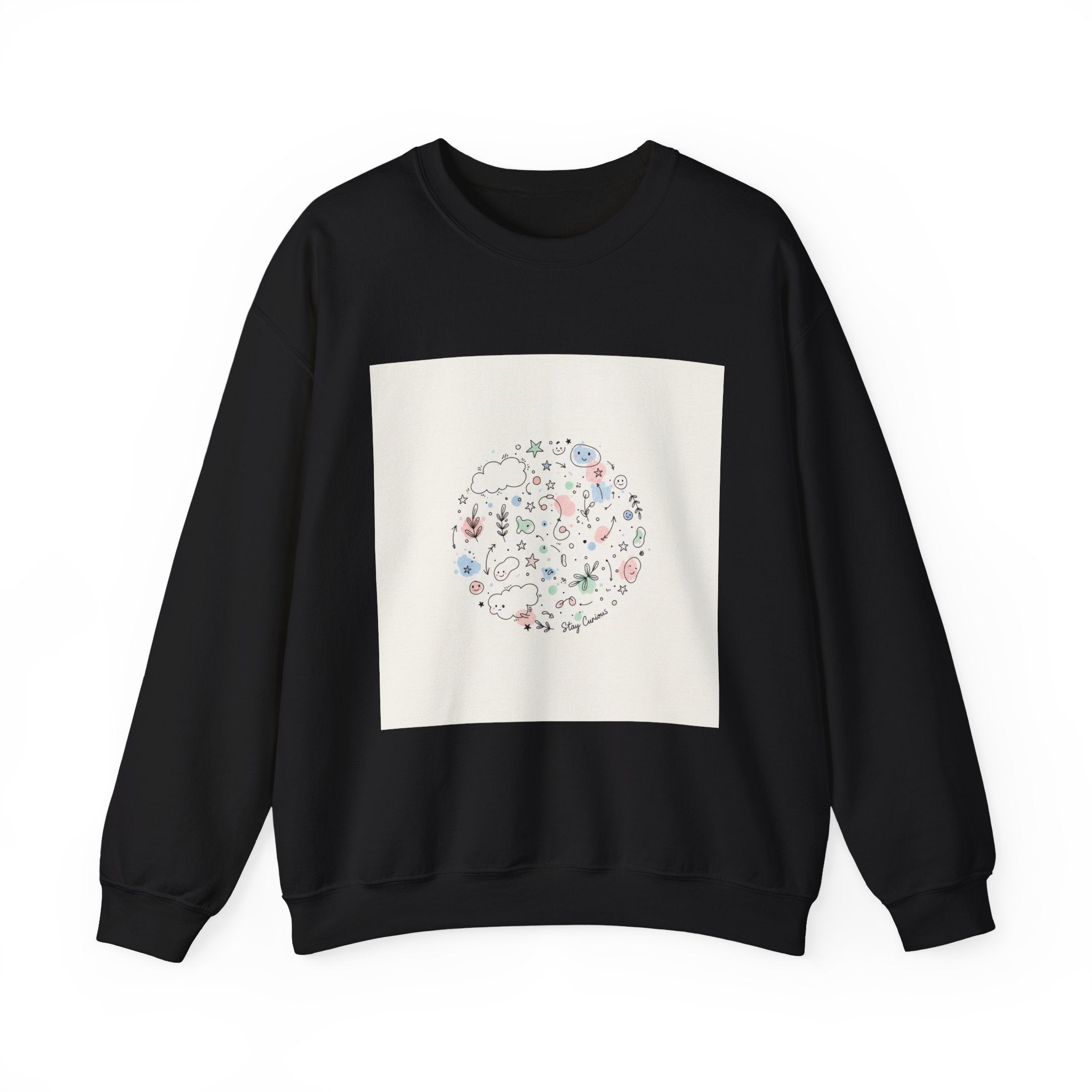 Hand-Drawn Doodle Circle Sweatshirt | line drawing, sketch pattern