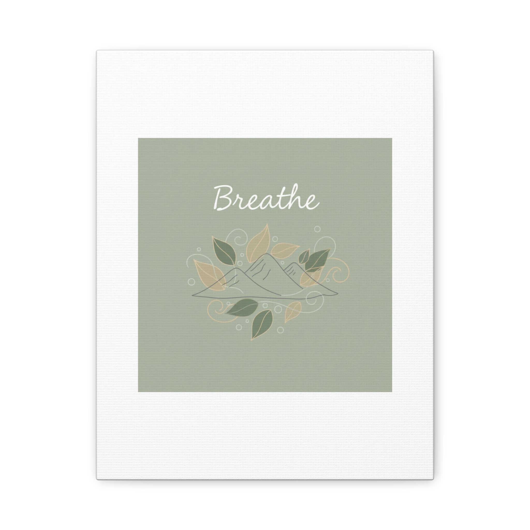 Breathe Mountain Line Canvas | Nature Symbols, Minimal Forest Wall Art