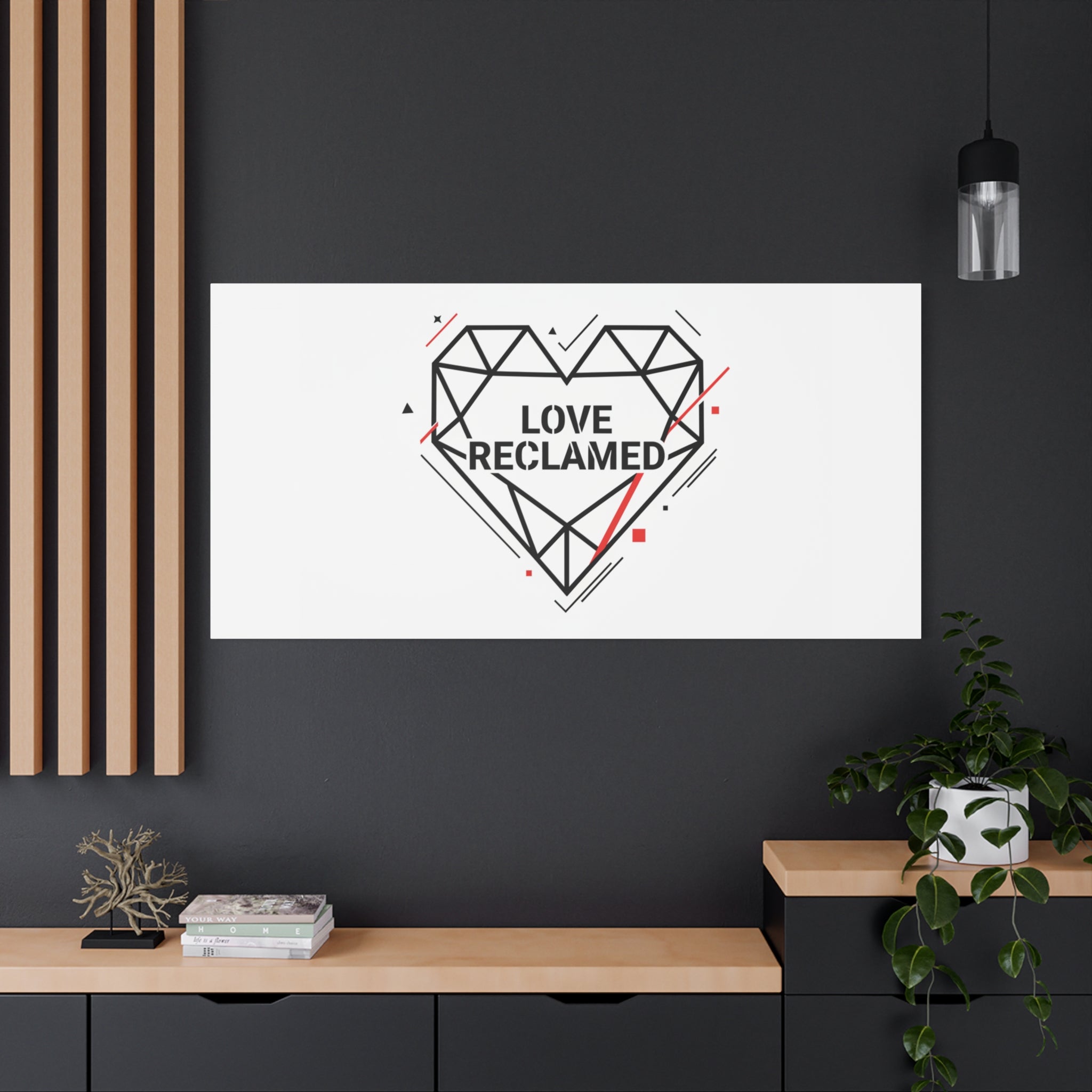 Love Reclaimed Canvas | modern heart design, minimalist love icon