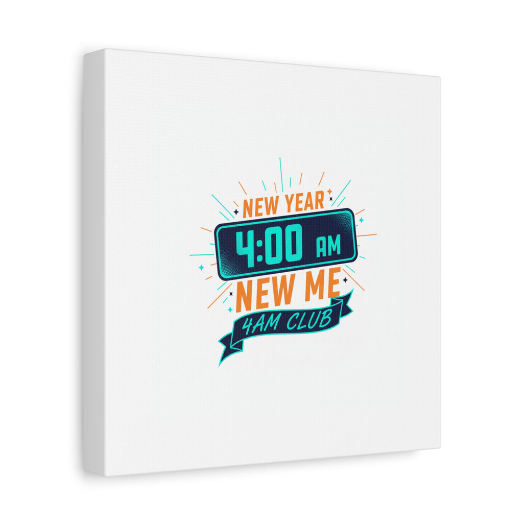 4AM Club New Year Graphic Canvas | Holiday Party Novelty, Festive New Year Decor