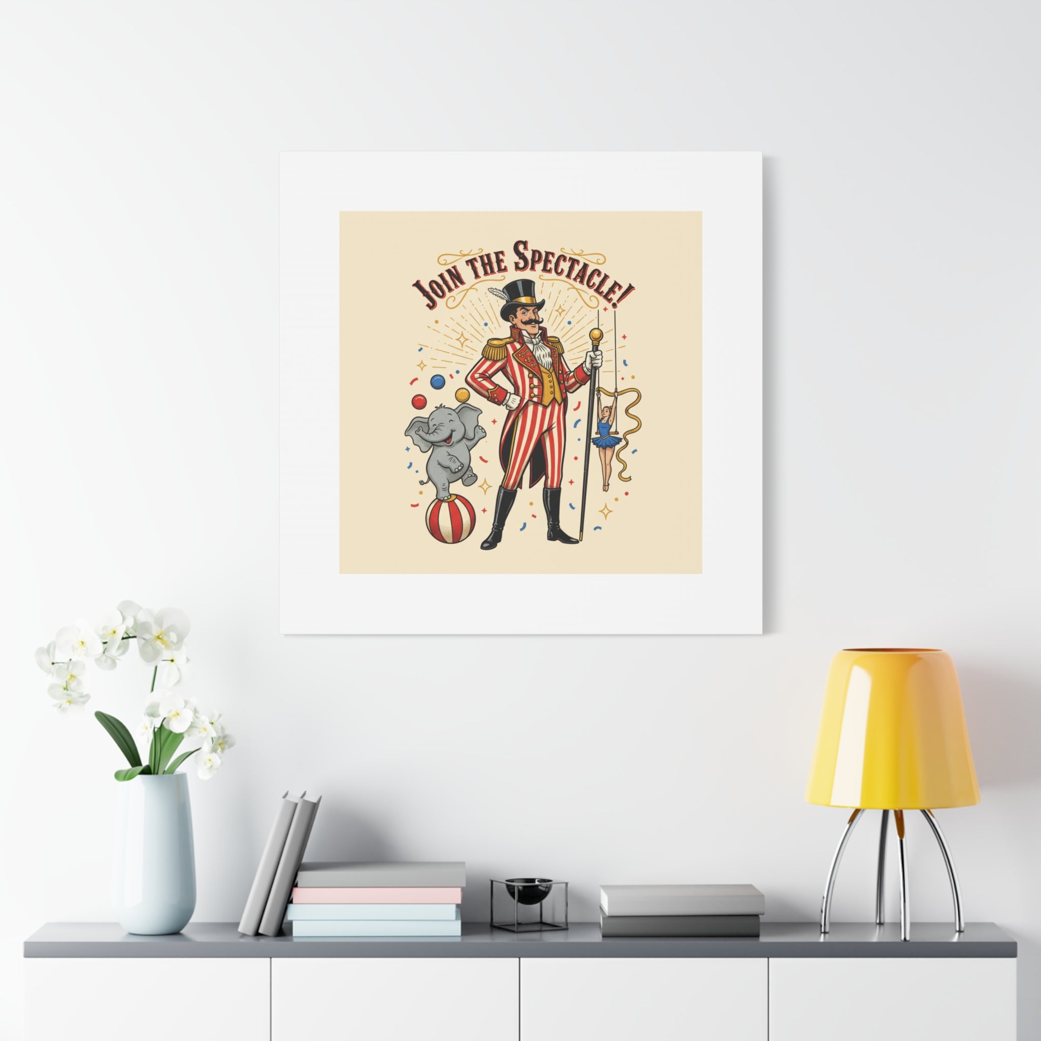 Join the Spectacle Circus Art Print | Matte Canvas, Stretched, Vintage Carnival Design