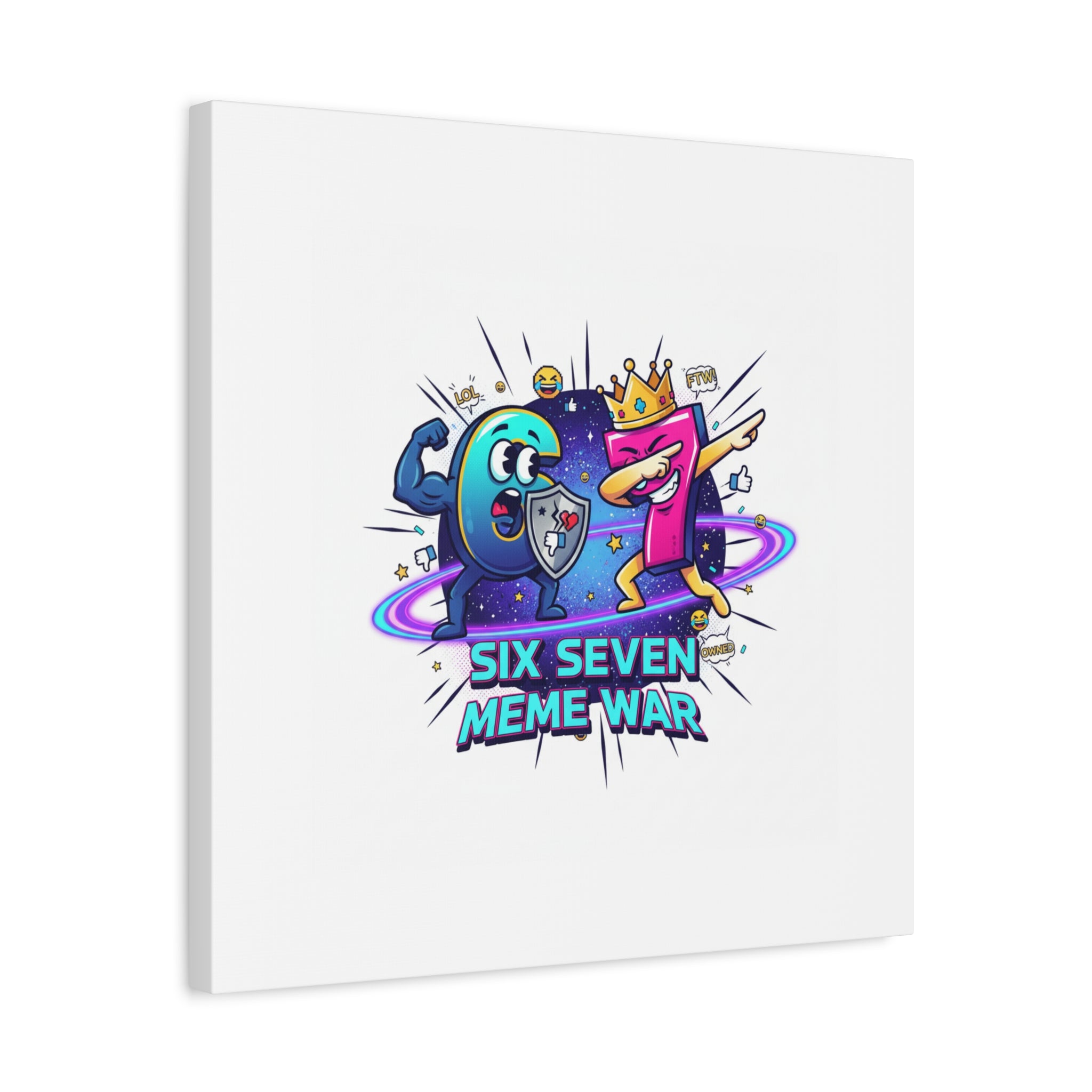 Six Seven Meme War Canvas | Legendary Internet Battle Art, Viral Culture Wall Decor