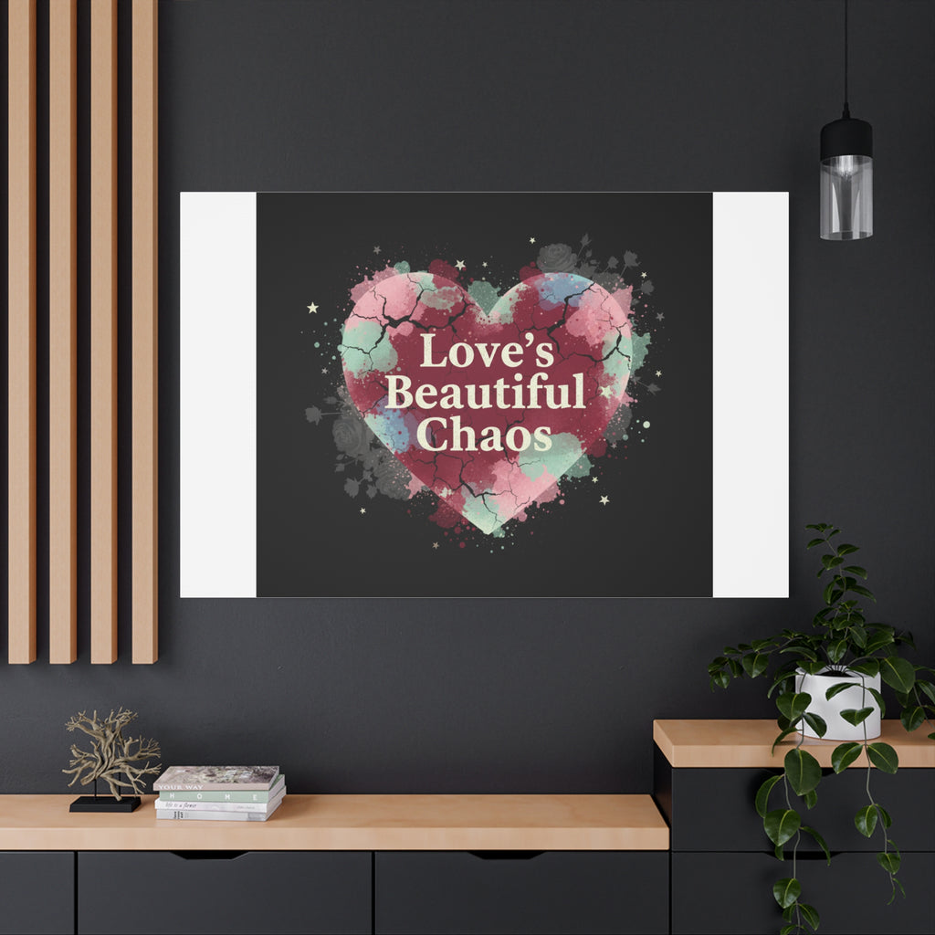 Love's Beautiful Chaos Canvas Print | Soft Grunge Hearts, Distressed Heart Art