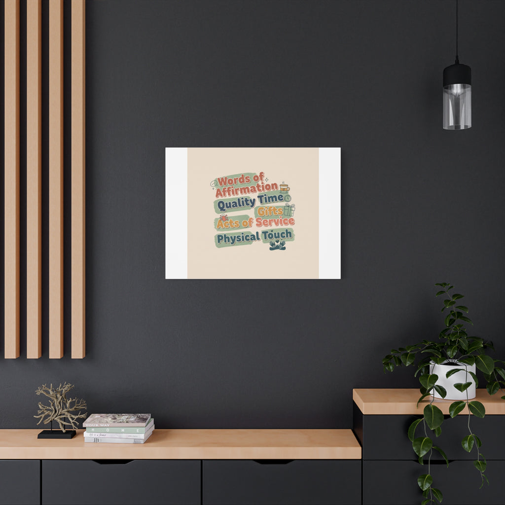Love Languages List Matte Canvas Wall Art | love language meme, relationship humor