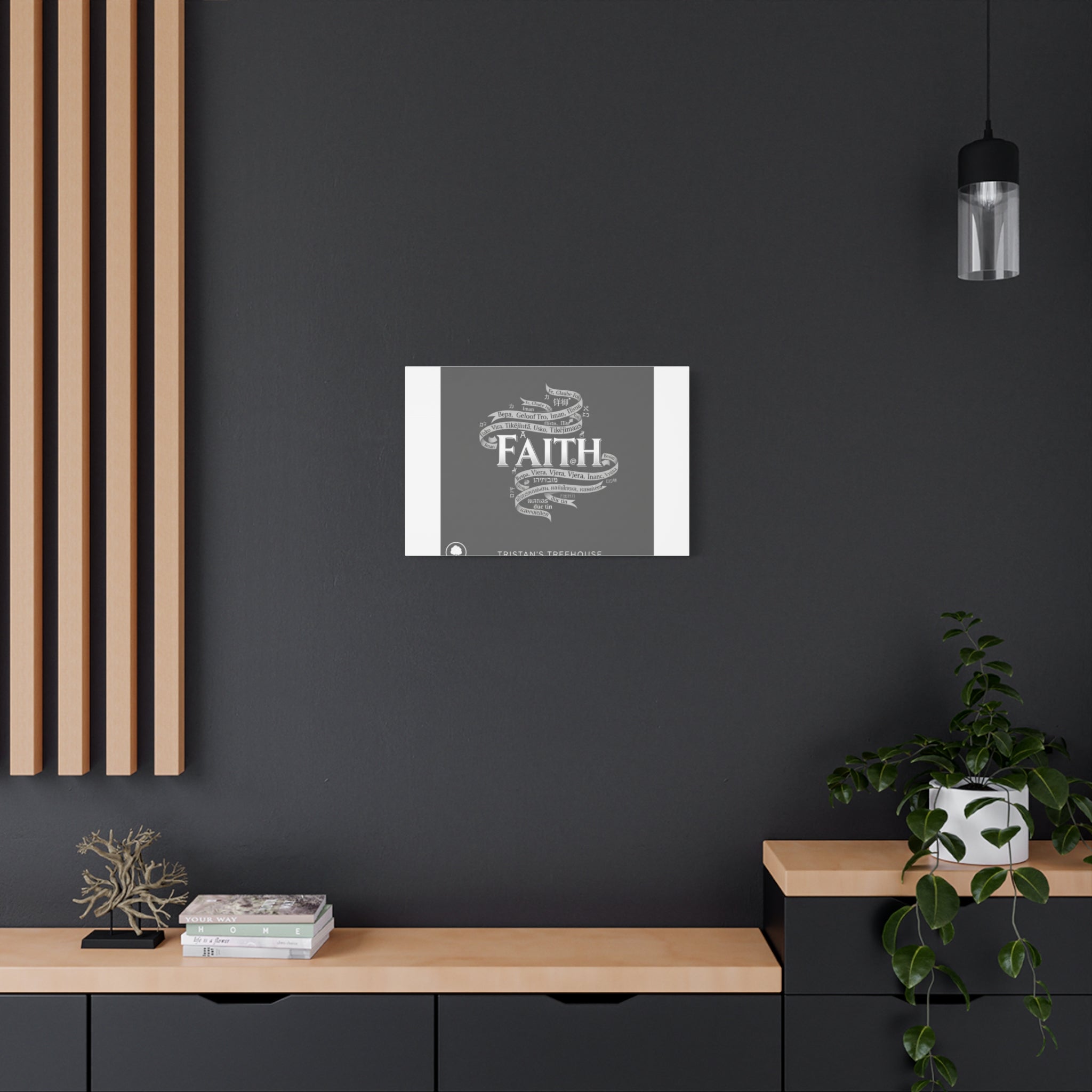 handwritten faith ribbon Canvas | sketch aesthetic, doodle design