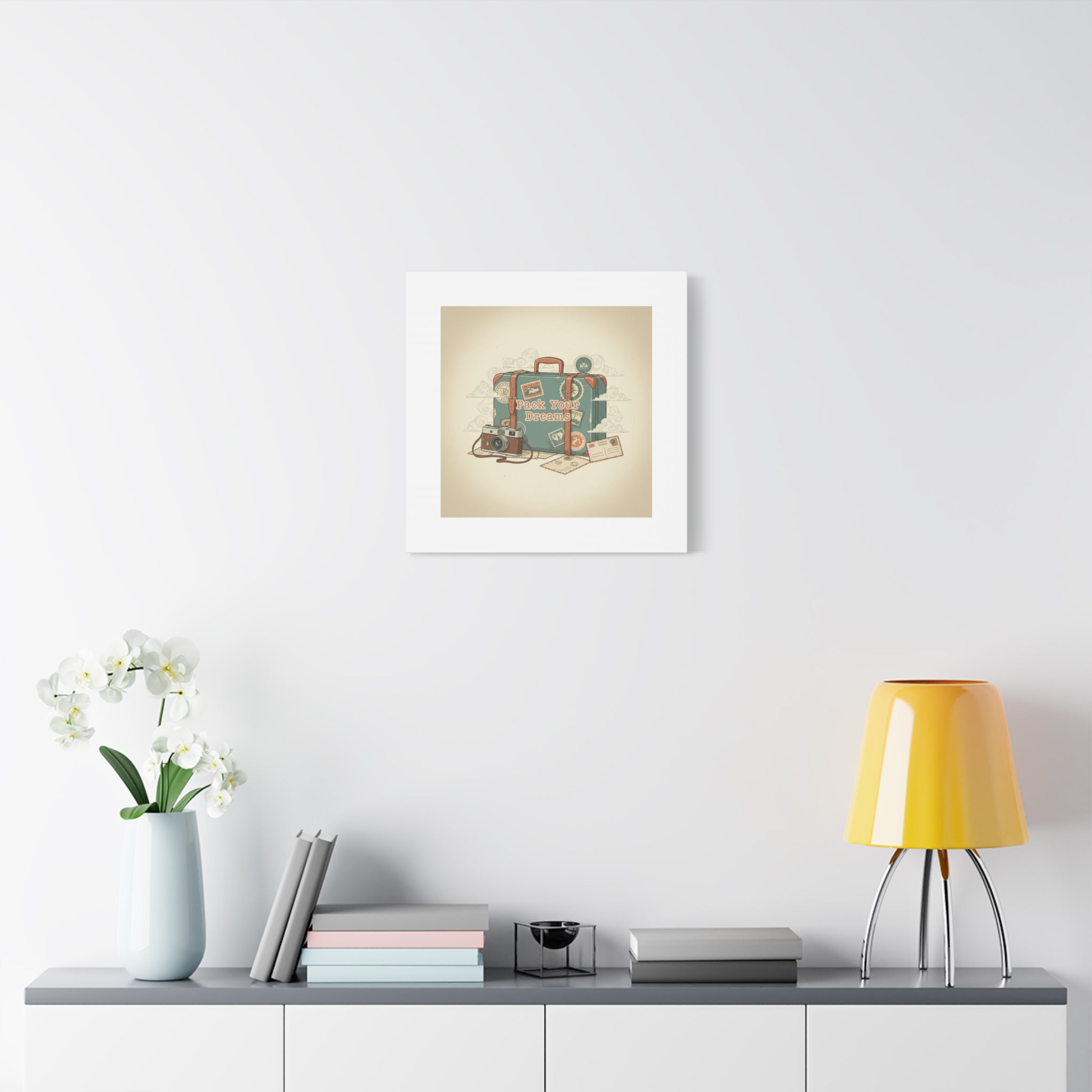 Pack Your Dreams Canvas | Retro Travel Postcard, Wanderlust Passport Stamp Art