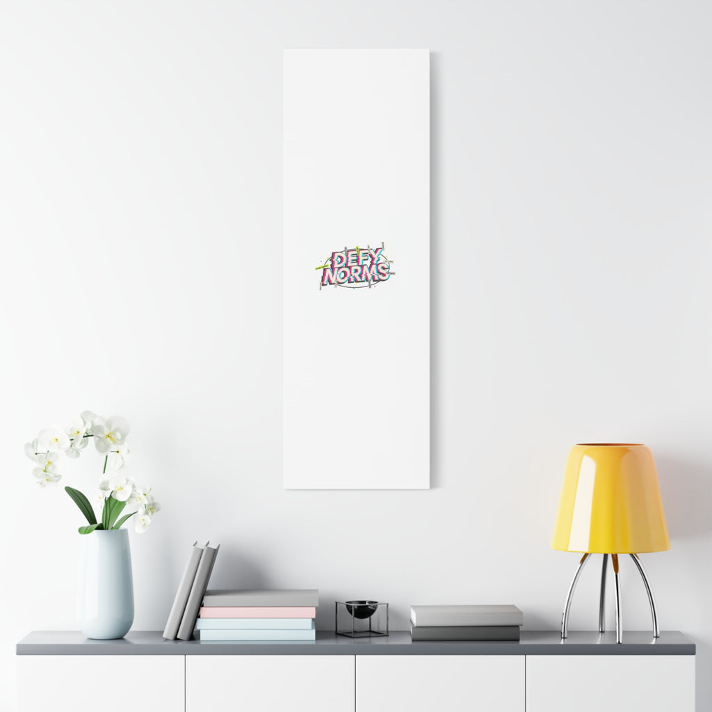 Defy Norms Canvas, Anti-Aesthetic Glitch Typography, Brutalist Poster Style