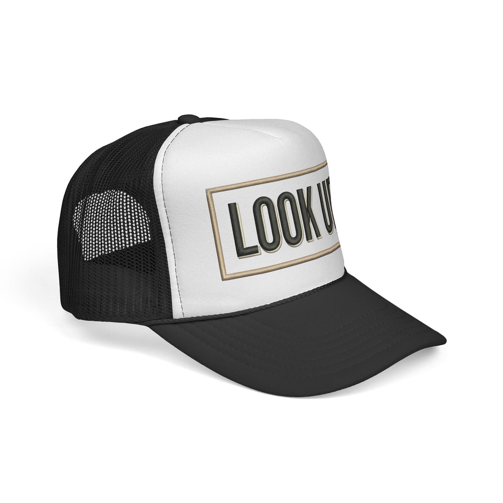 Look Up Trucker Cap — Embroidered Retro Patch Mesh Hat