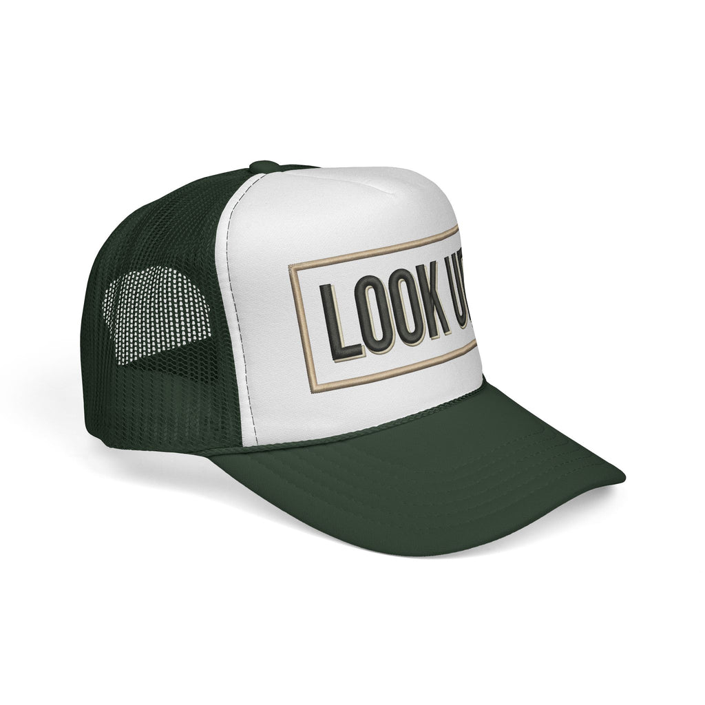 Look Up Trucker Cap — Embroidered Retro Patch Mesh Hat