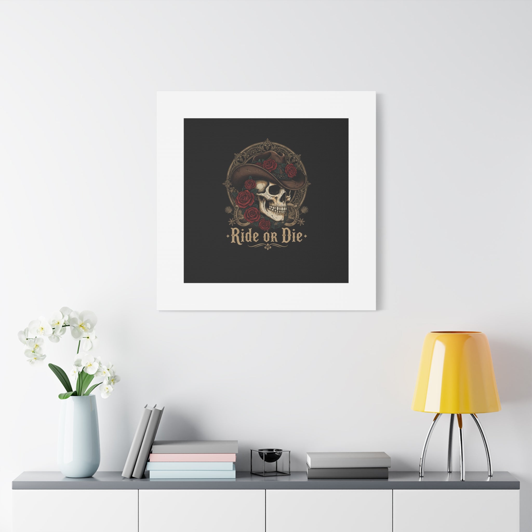 Ride or Die Skull Canvas | Western Skull Art, Gothic Americana