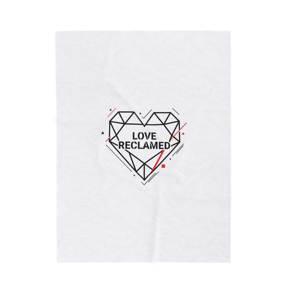 Love Reclaimed Geometric Heart Velveteen Blanket | modern heart, minimalist love icon