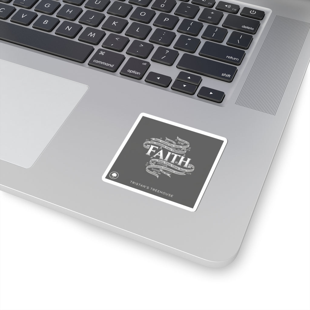 Handwritten 'Faith' Doodle Sticker | Sketch Aesthetic, Monochrome