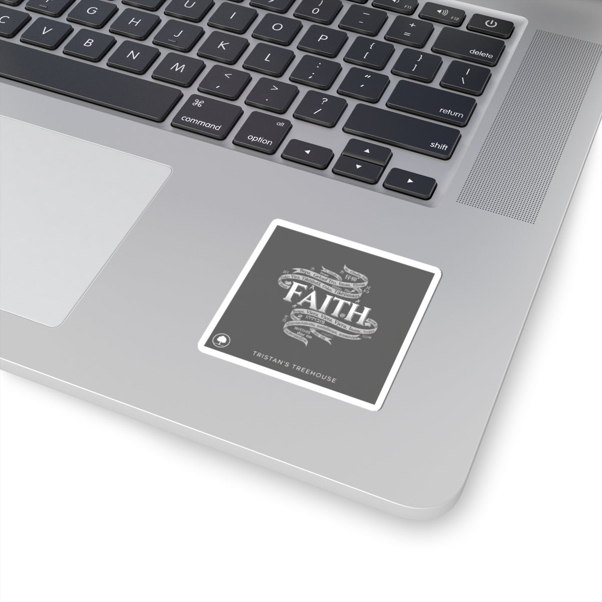 Handwritten 'Faith' Doodle Sticker | Sketch Aesthetic, Monochrome