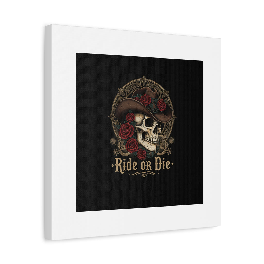 Ride or Die Skull Canvas | Western Skull Art, Gothic Americana