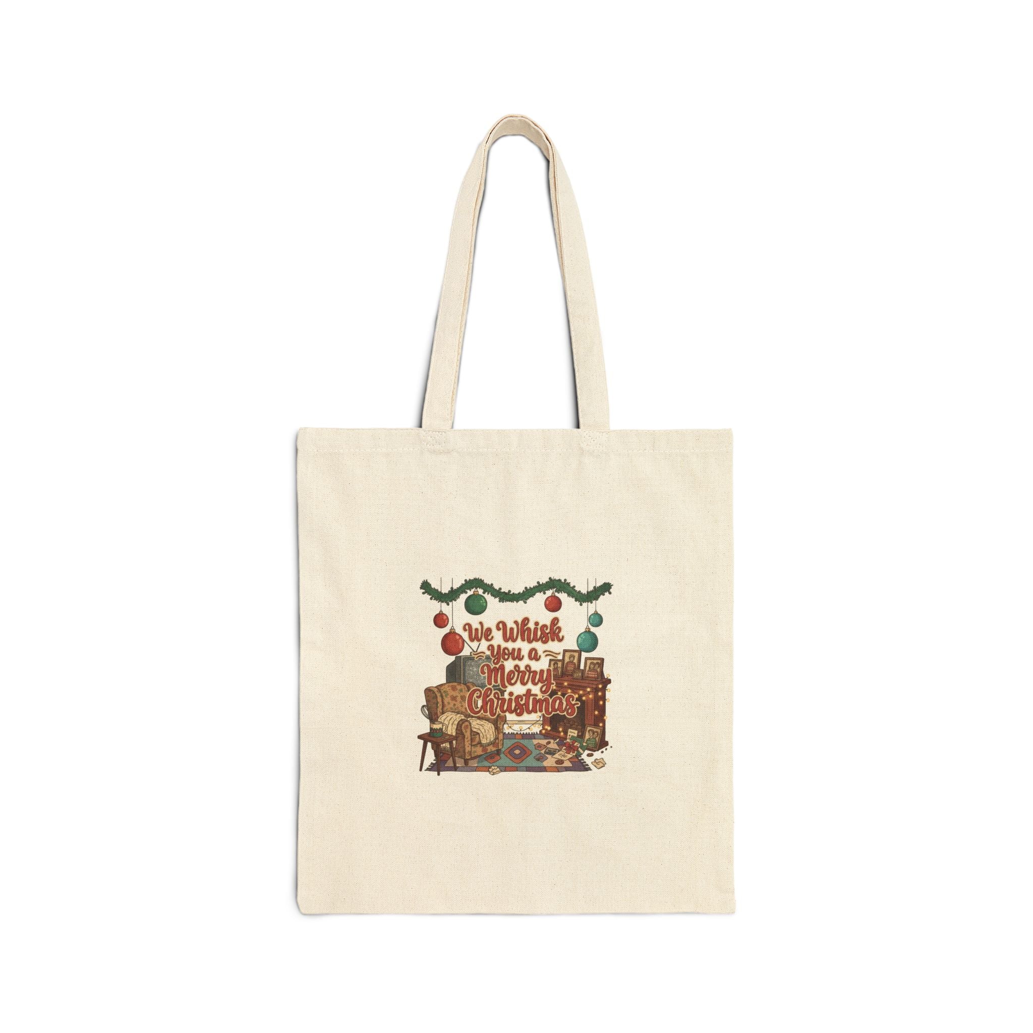 Vintage Holiday Print Tote | 90s Retro Christmas Decor, colorful holiday poster