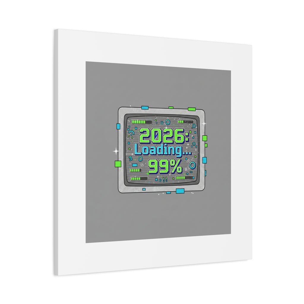 2026 Loading 99% Canvas | NYE countdown, retro system interface