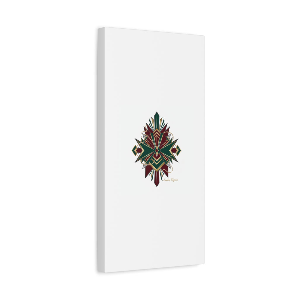 Art Deco geometric brass print Canvas | Neo-Deco chrome & gold fan motif