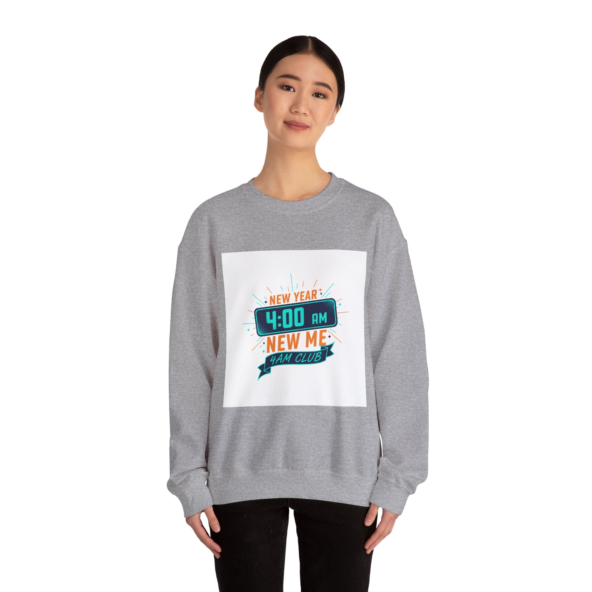 New Year 4:00 AM New Me Crewneck Sweatshirt | Holiday Apparel, Festive Sweater Look