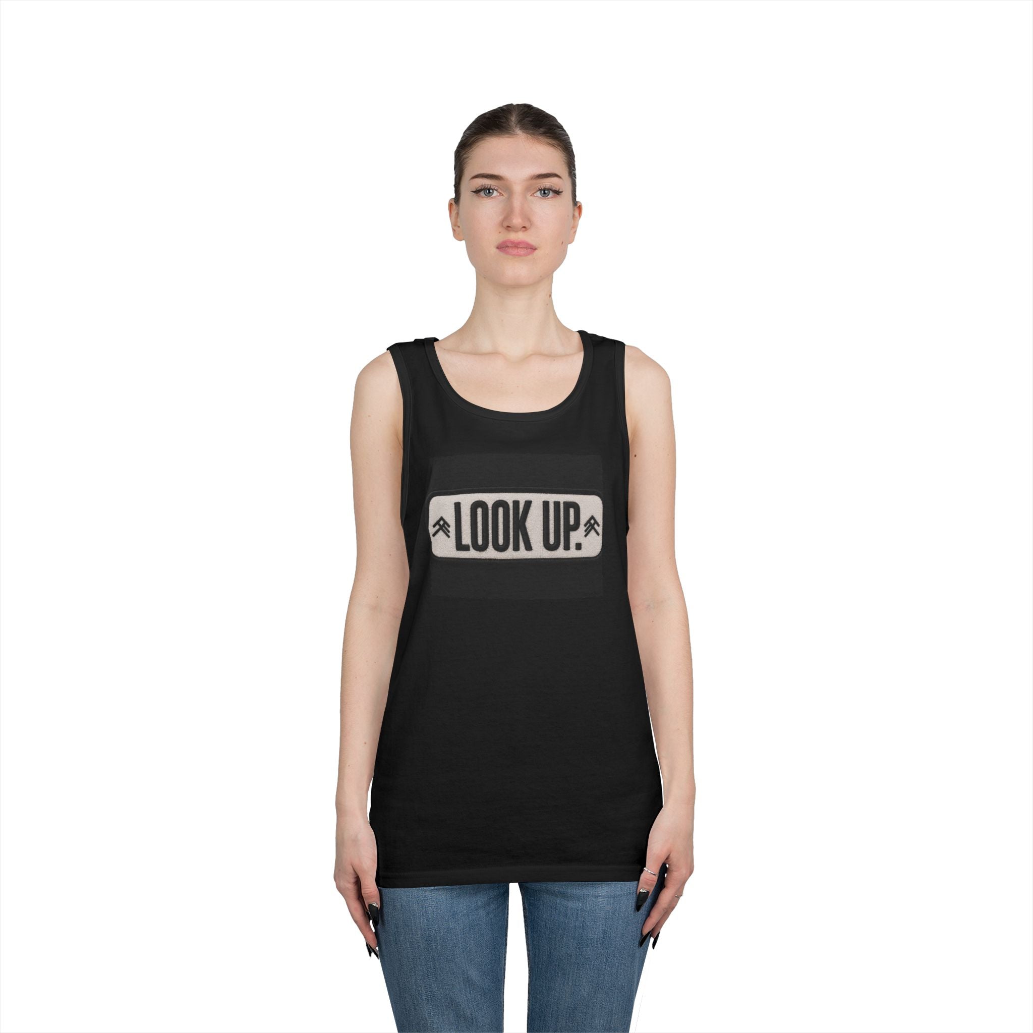 Look Up Tank Top — Inspirational Graphic Tank for Outdoors & Mindfulness