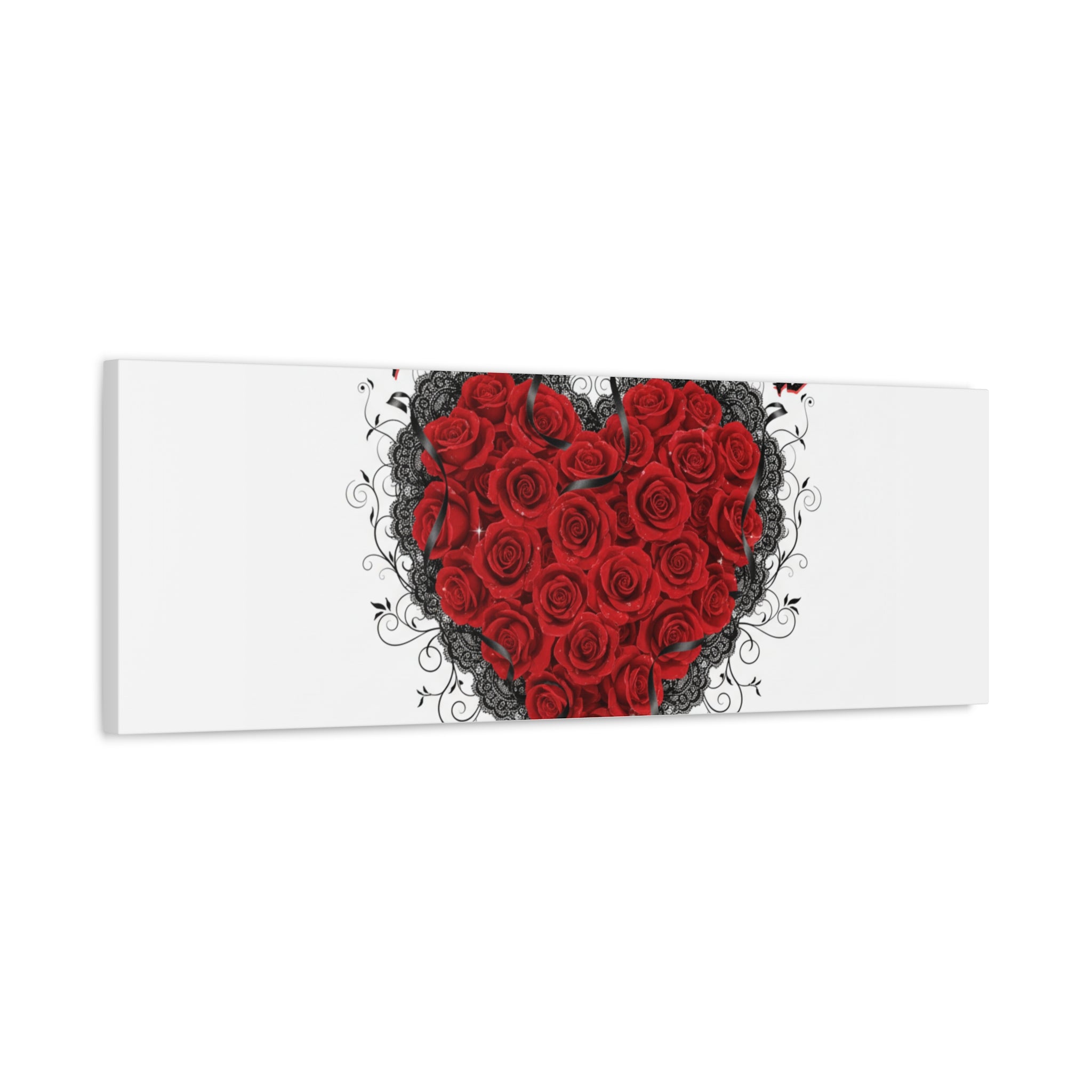 Love Dark and Deep Heart Canvas, Nu Romantic Gothic Romance, 80s Nostalgia