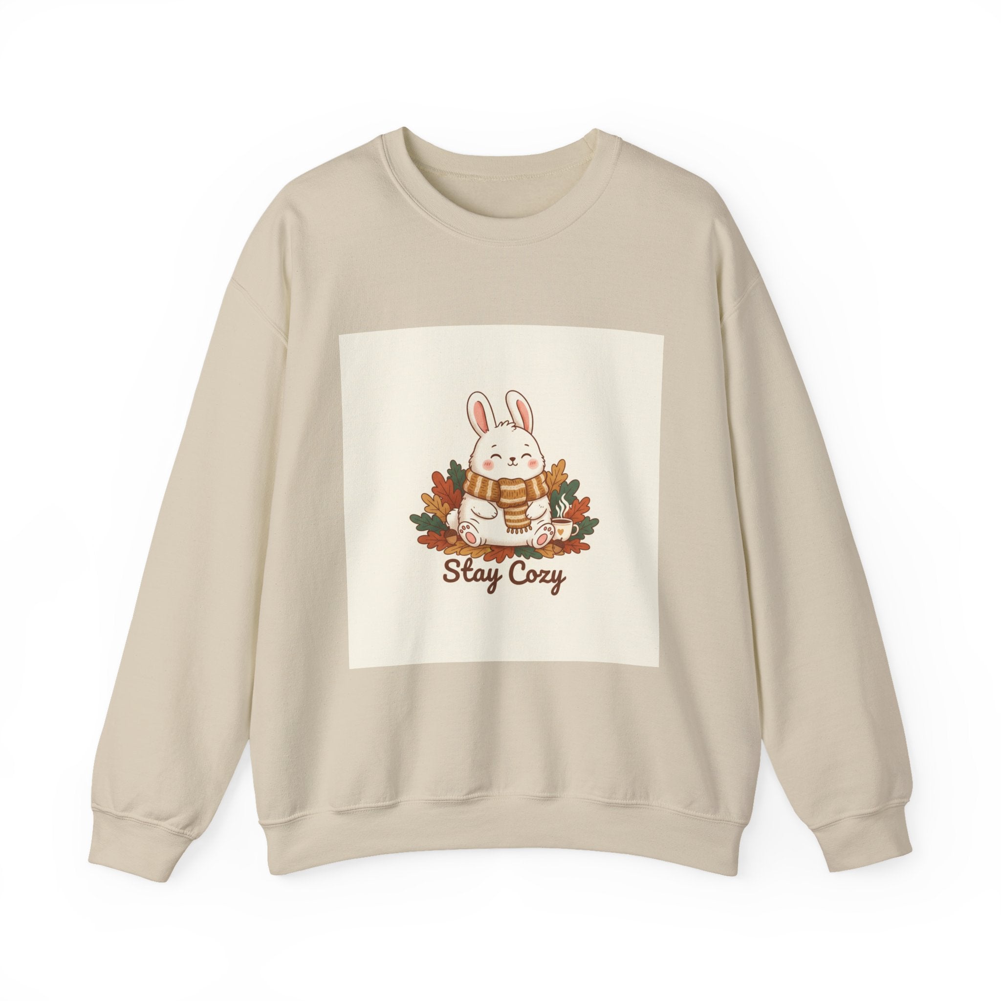 Stay Cozy Bunny sweatshirt | cute animal illustration, winter forest art