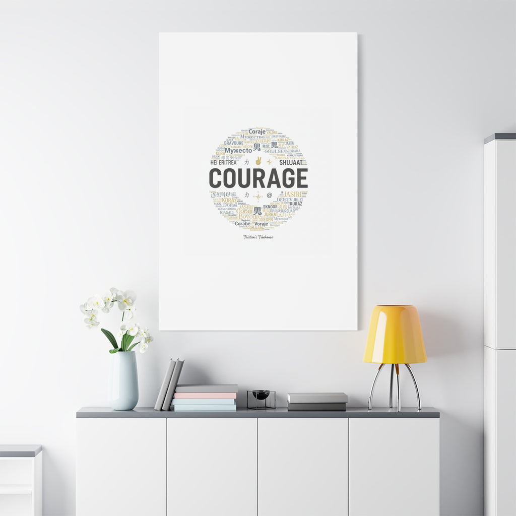 Courage Word Cloud Canvas | Fresh-Start Minimalism art print