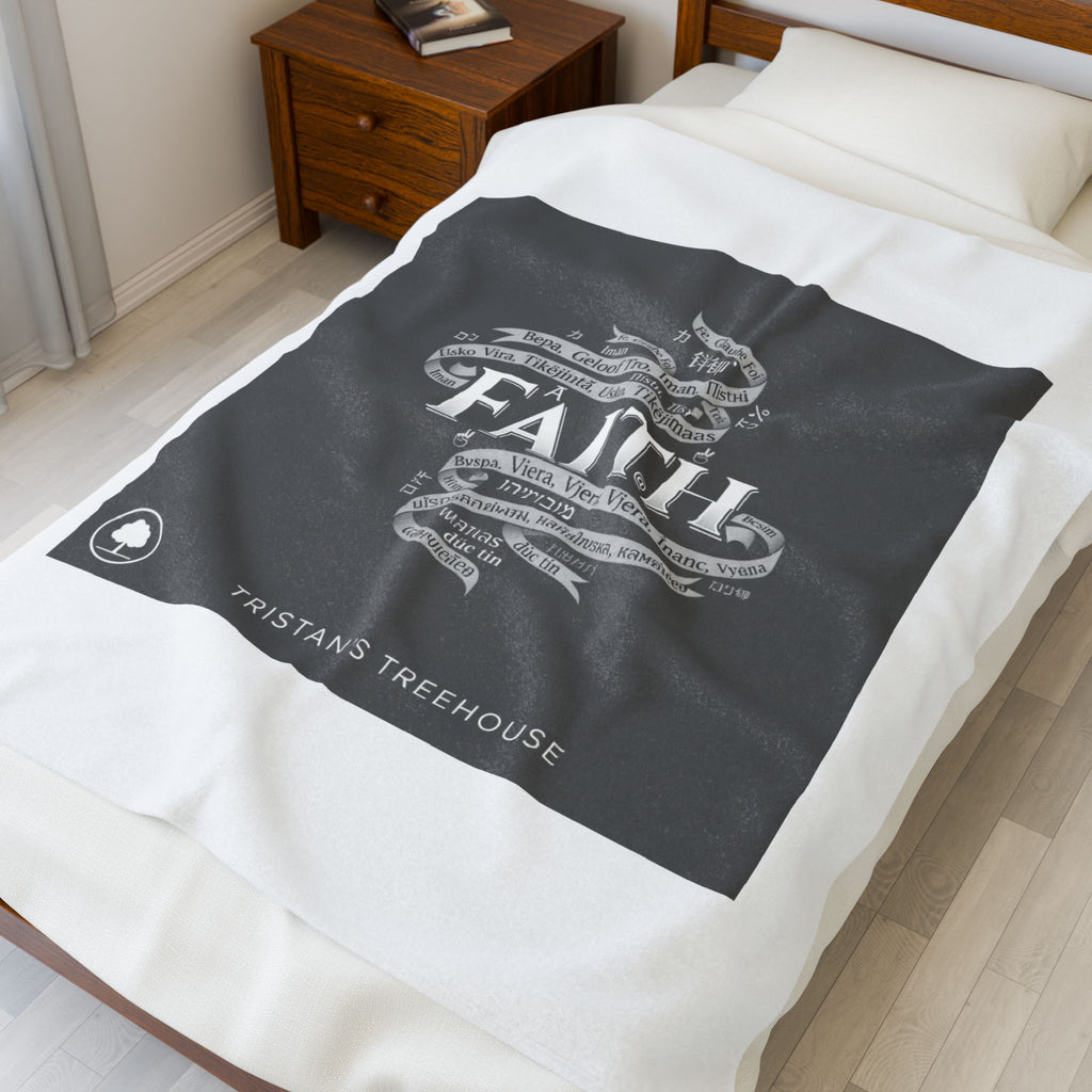 handwritten faith doodle blanket | velveteen plush blanket