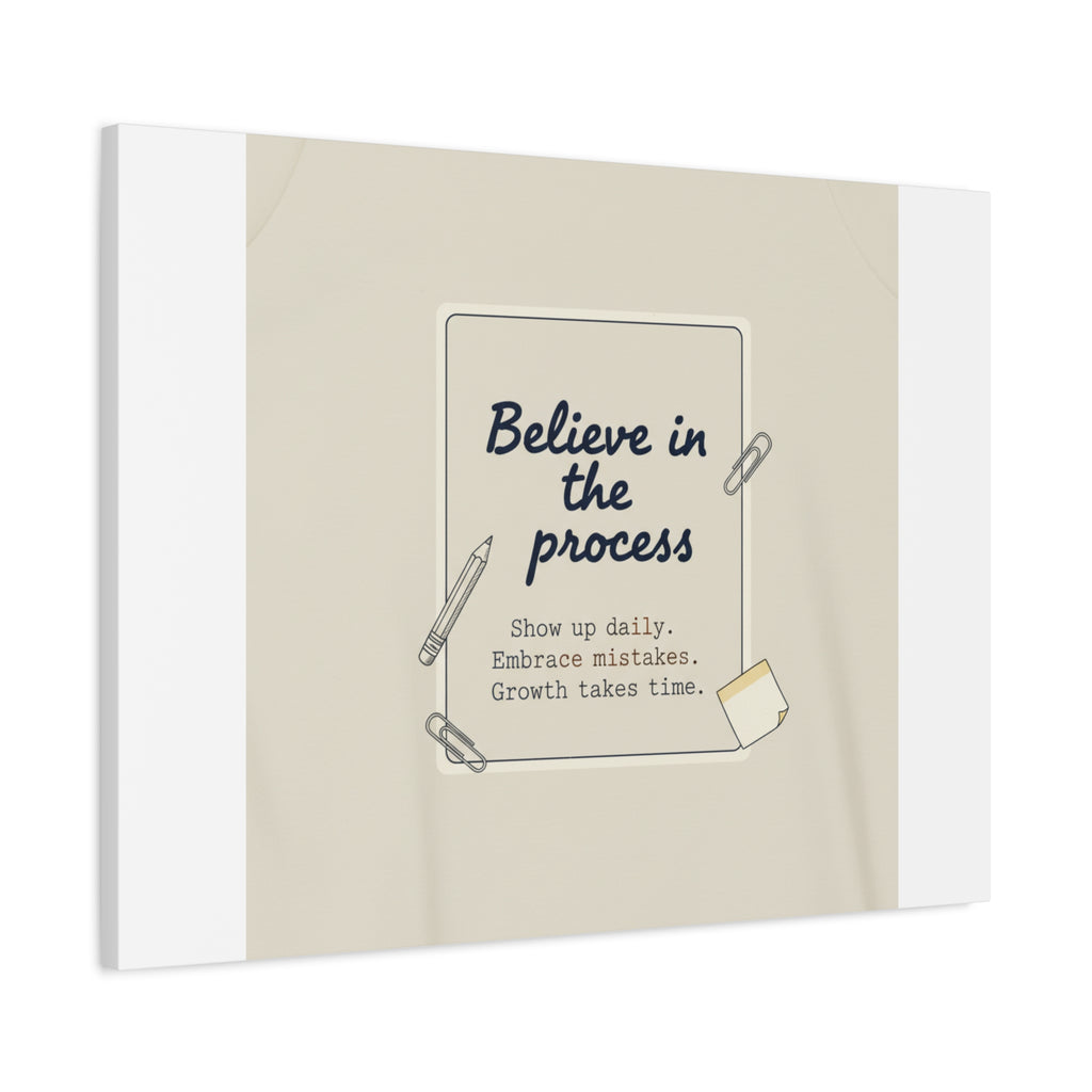 Believe in the Process Canvas | analogue note to self, handwritten reminder décor