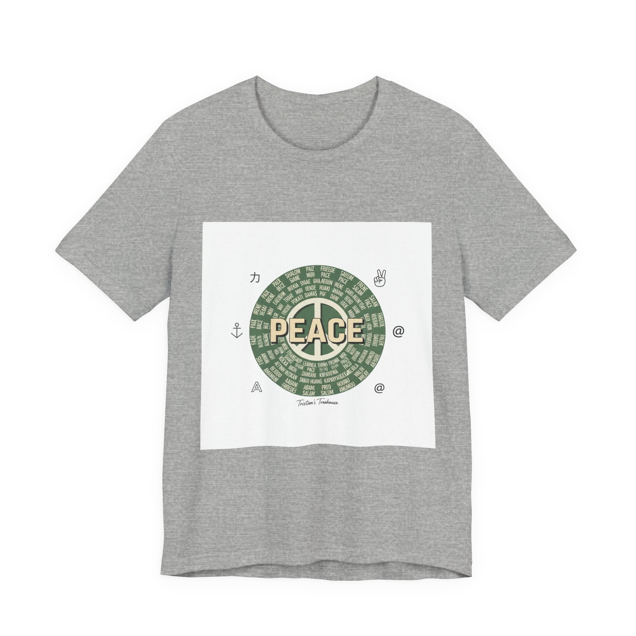 Handwritten Peace Doodle Tee | sketch aesthetic, handwritten message apparel