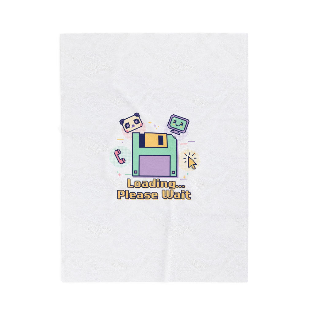 Loading Please Wait pixel art Velveteen Plush Blanket | Old Internet Aesthetic