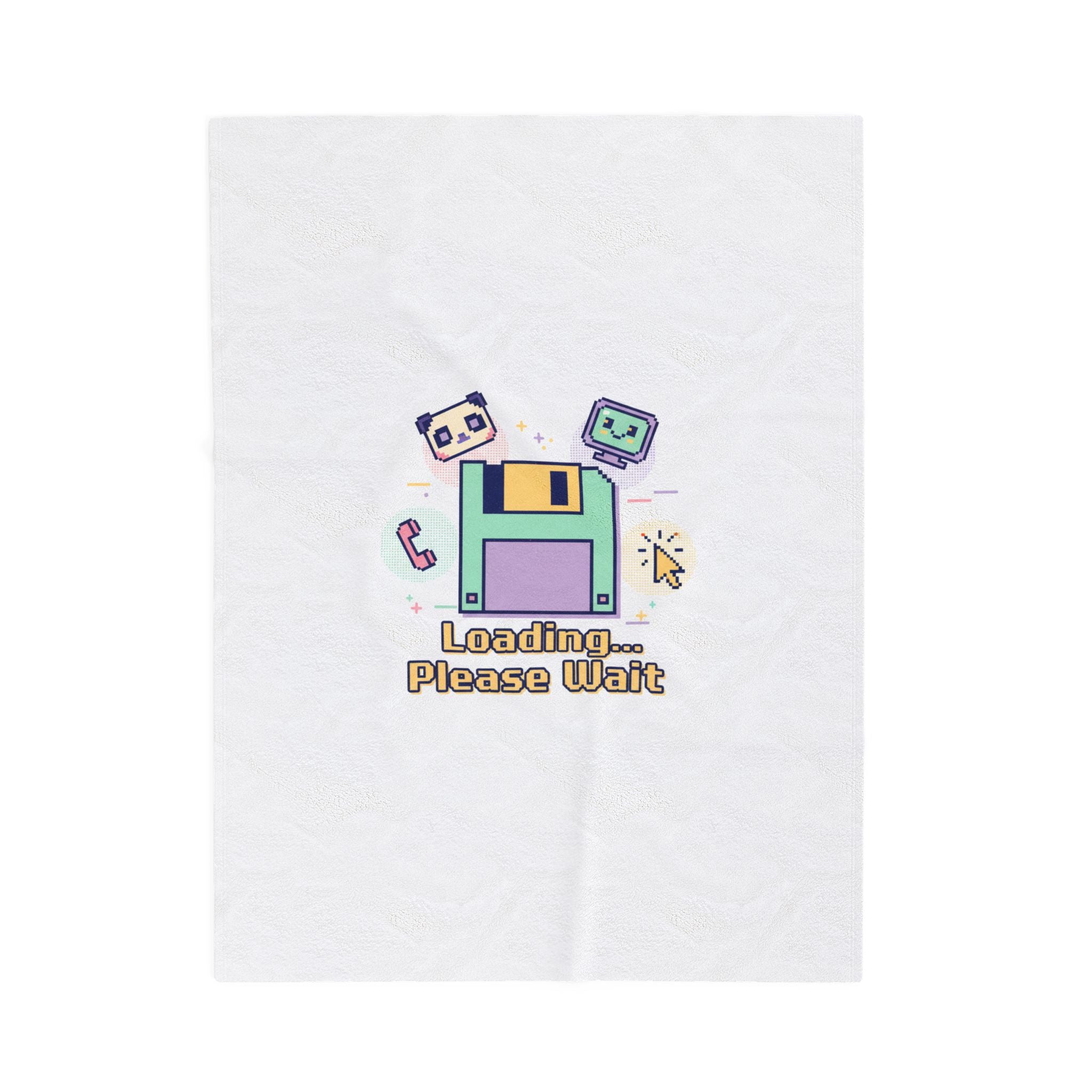 Loading Please Wait pixel art Velveteen Plush Blanket | Old Internet Aesthetic