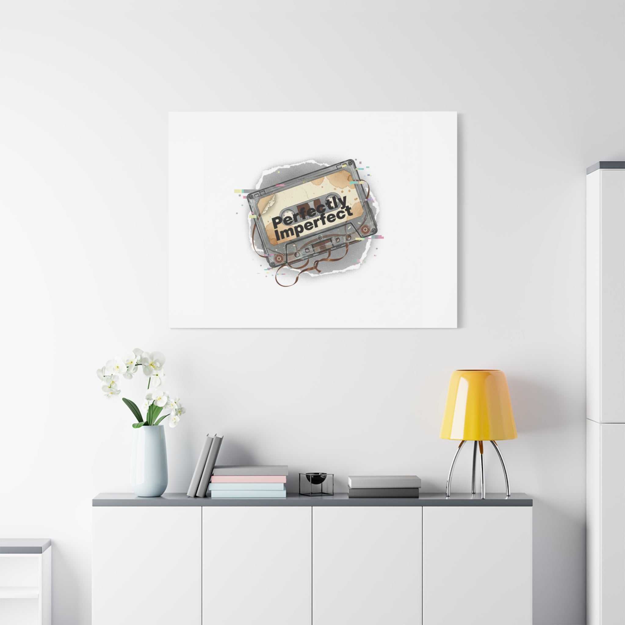 Perfectly Imperfect Cassette, Canvas Print | Analog Error, glitch art static