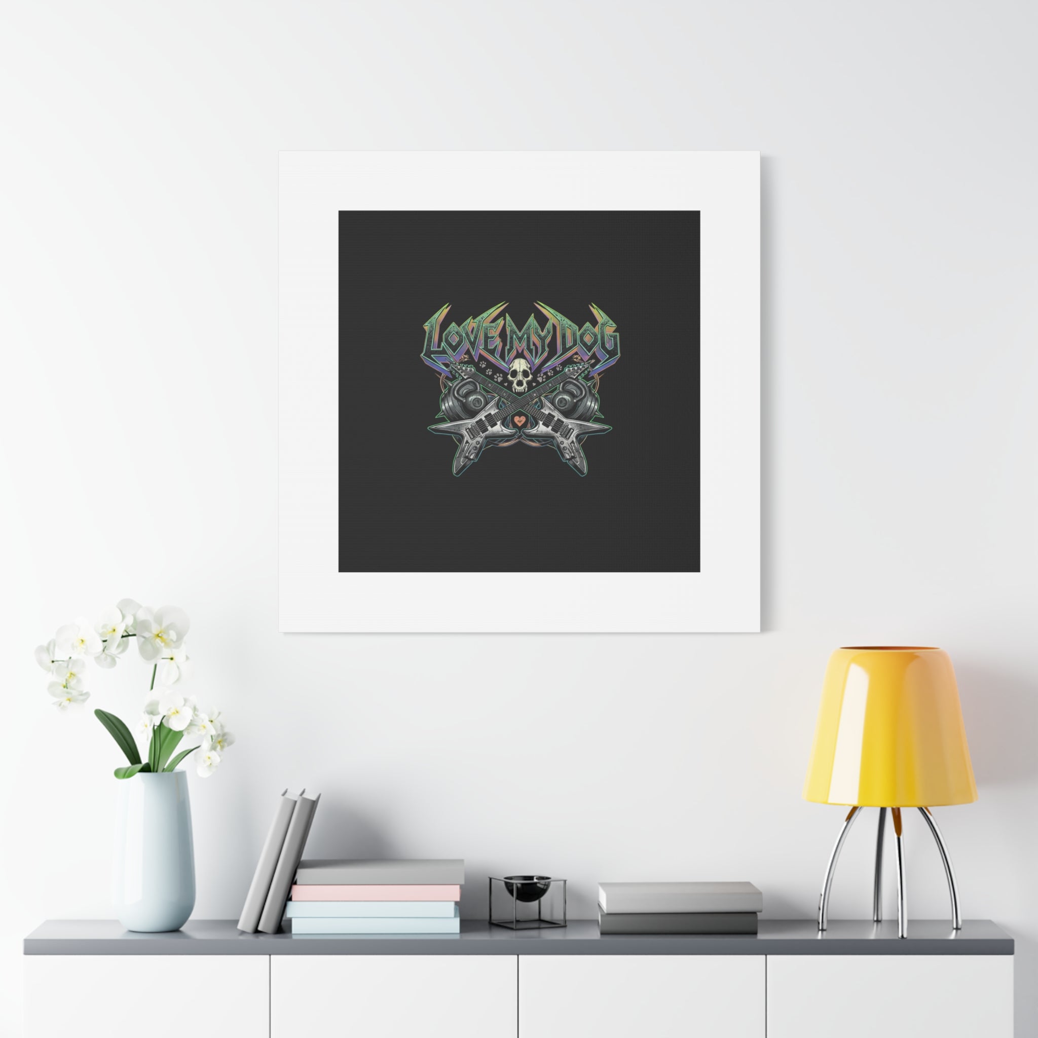 Love My Dog metal font Canvas | gothic wellness quote, edgy self-care merch