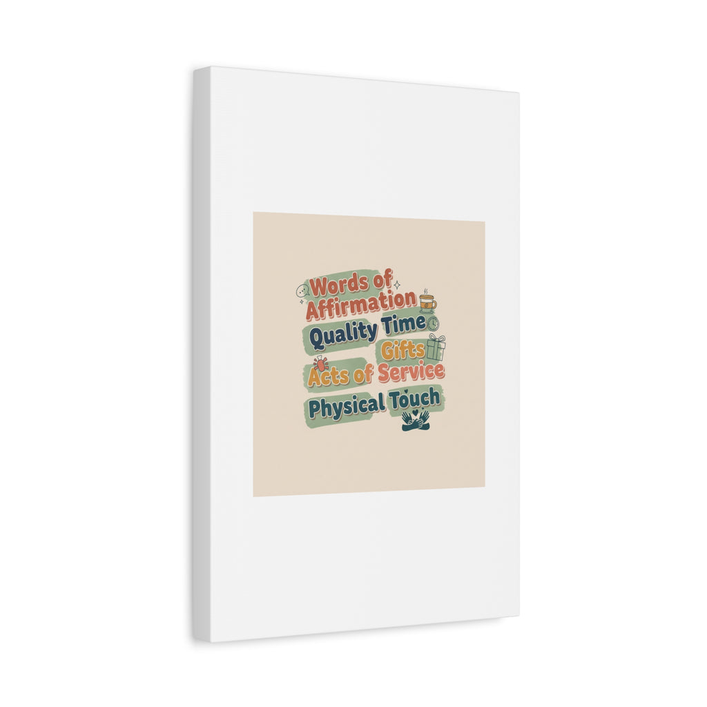 Love Languages List Matte Canvas Wall Art | love language meme, relationship humor