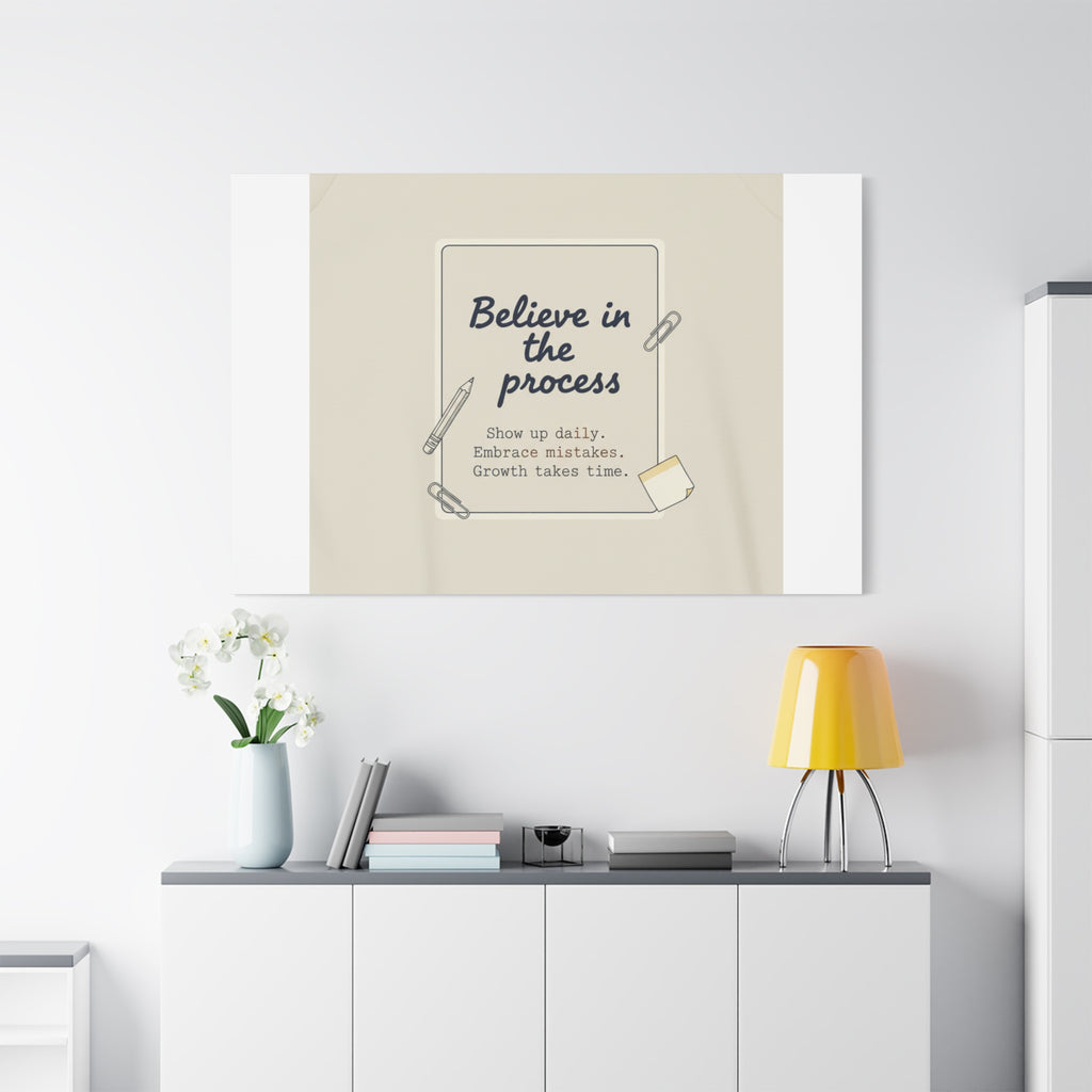 Believe in the Process Canvas | analogue note to self, handwritten reminder décor