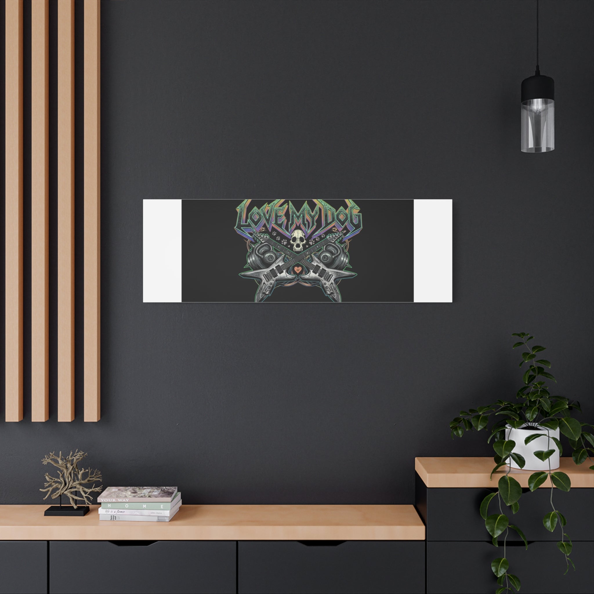 Love My Dog metal font Canvas | gothic wellness quote, edgy self-care merch