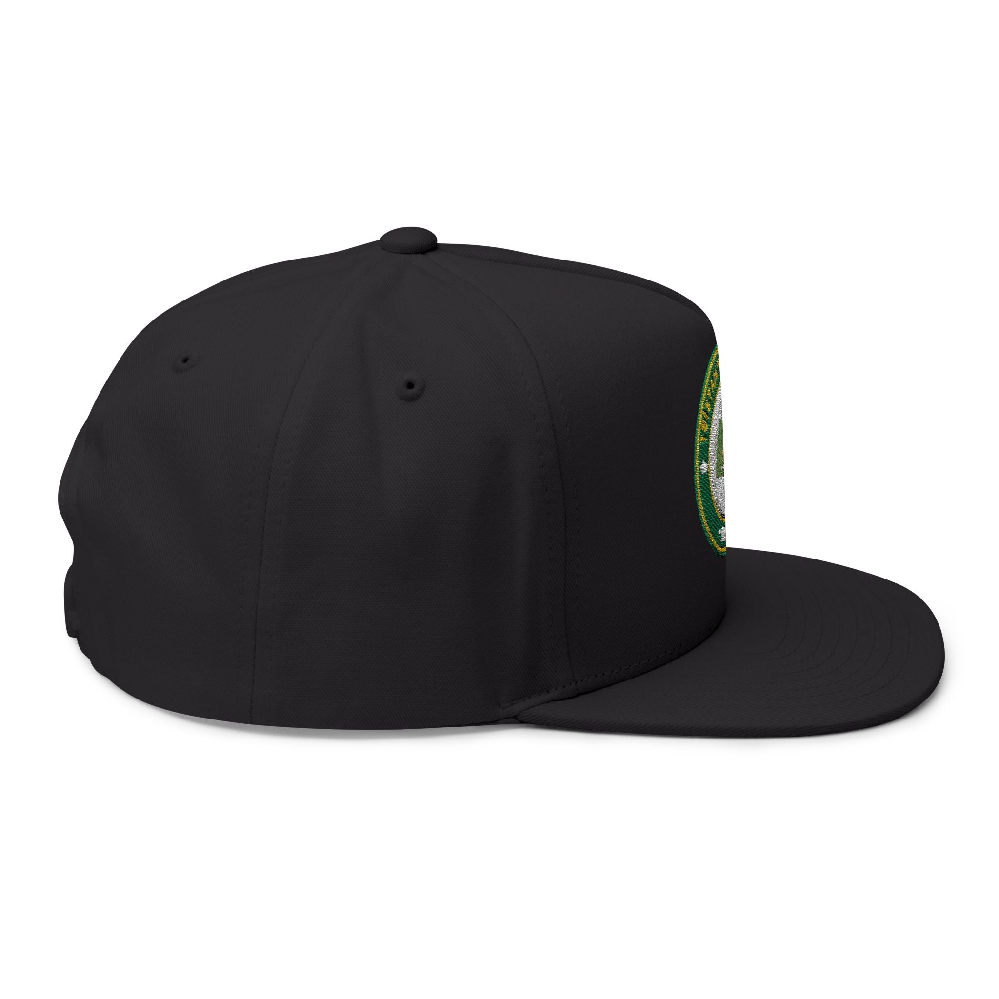 Embroidered Flat Bill Cap