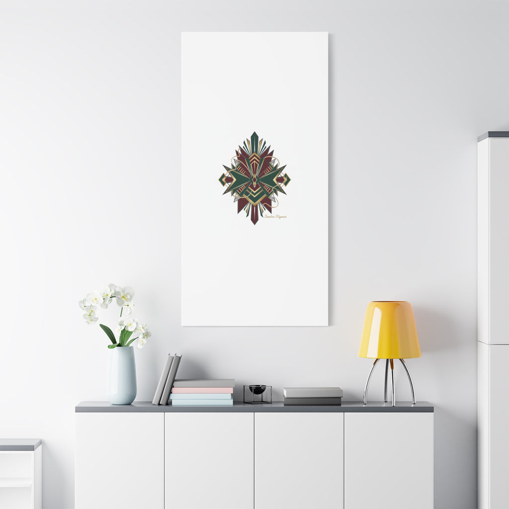 Art Deco geometric brass print Canvas | Neo-Deco chrome & gold fan motif