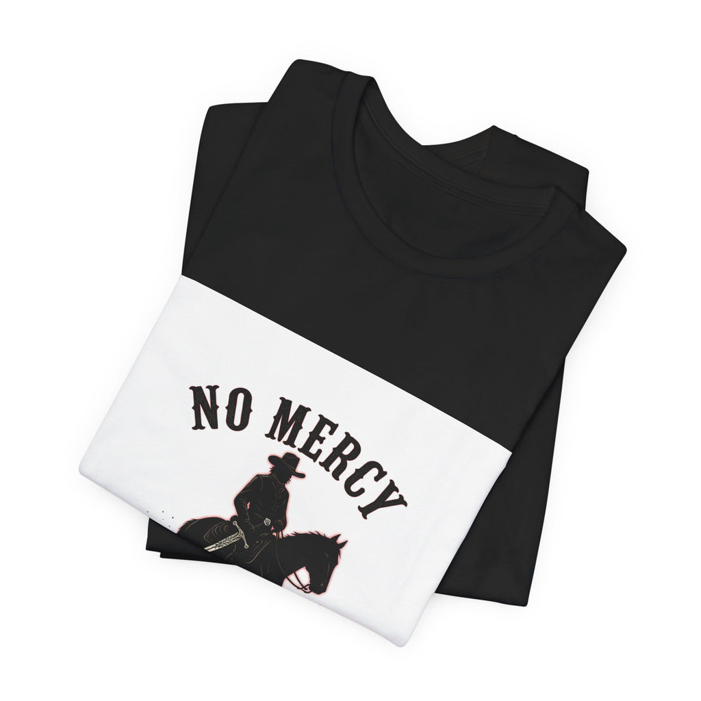 No Mercy Cowboy Skull Tee | Western-Gothic, desert noir design