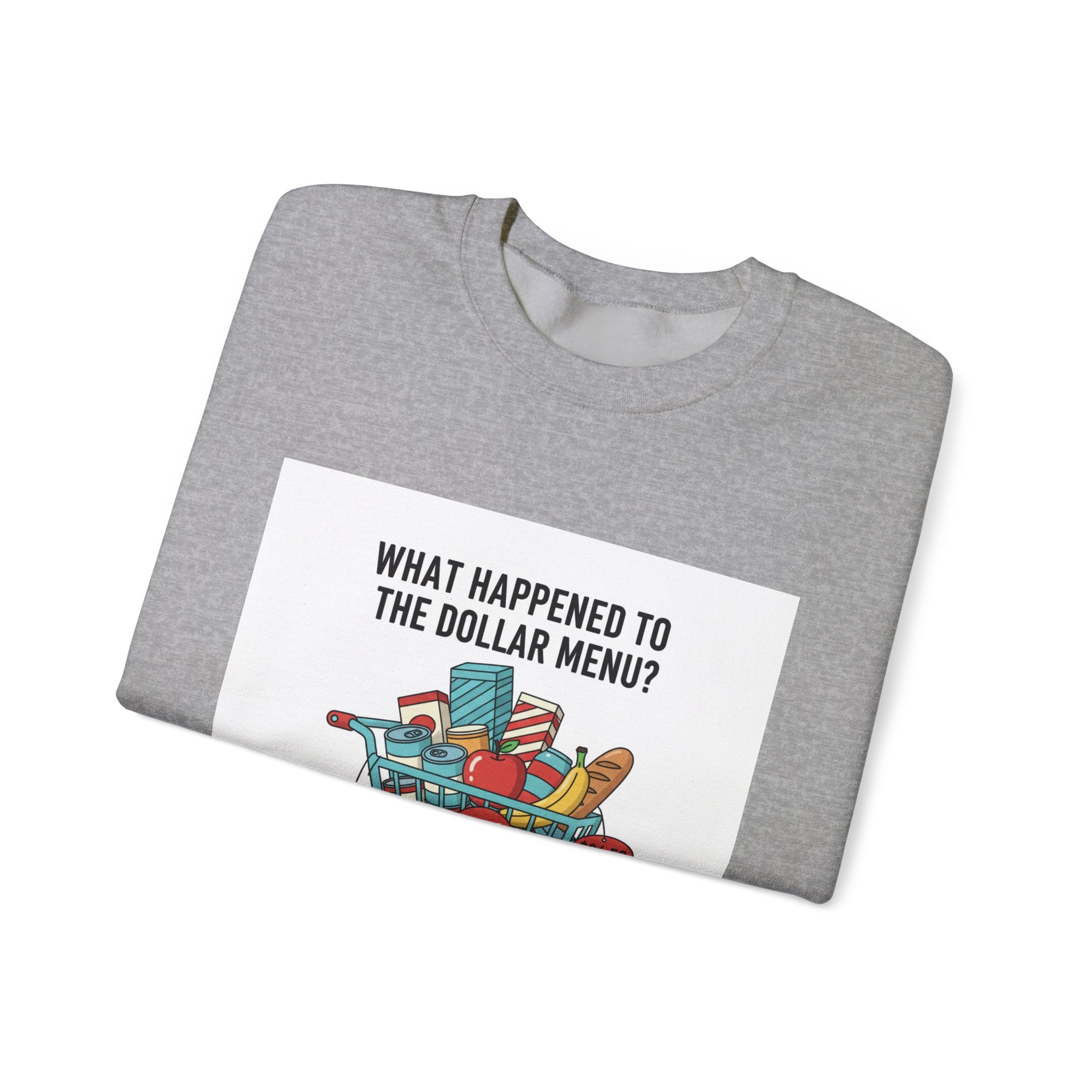 What Happened to the Dollar Menu? Sweatshirt | Grocery Prices Meme, Budget Humor