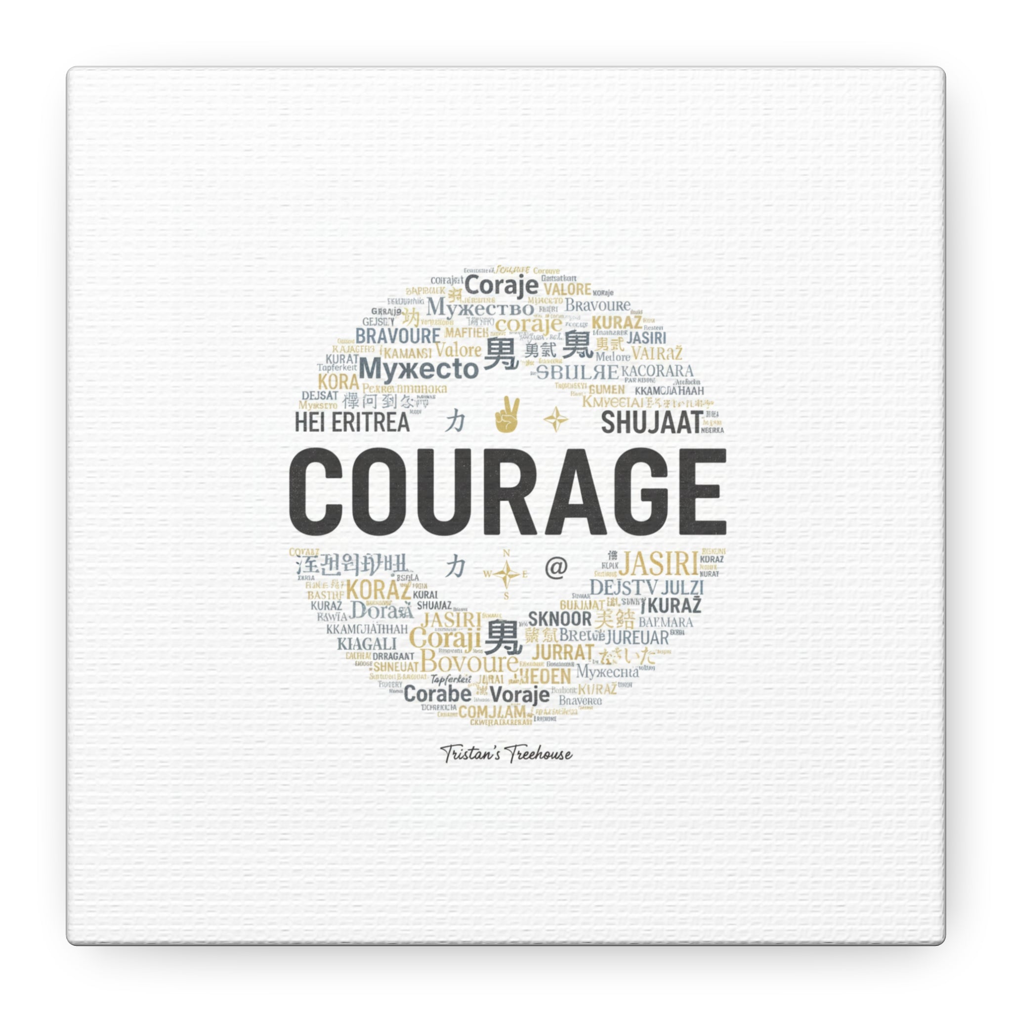 Courage Word Cloud Canvas | Fresh-Start Minimalism art print