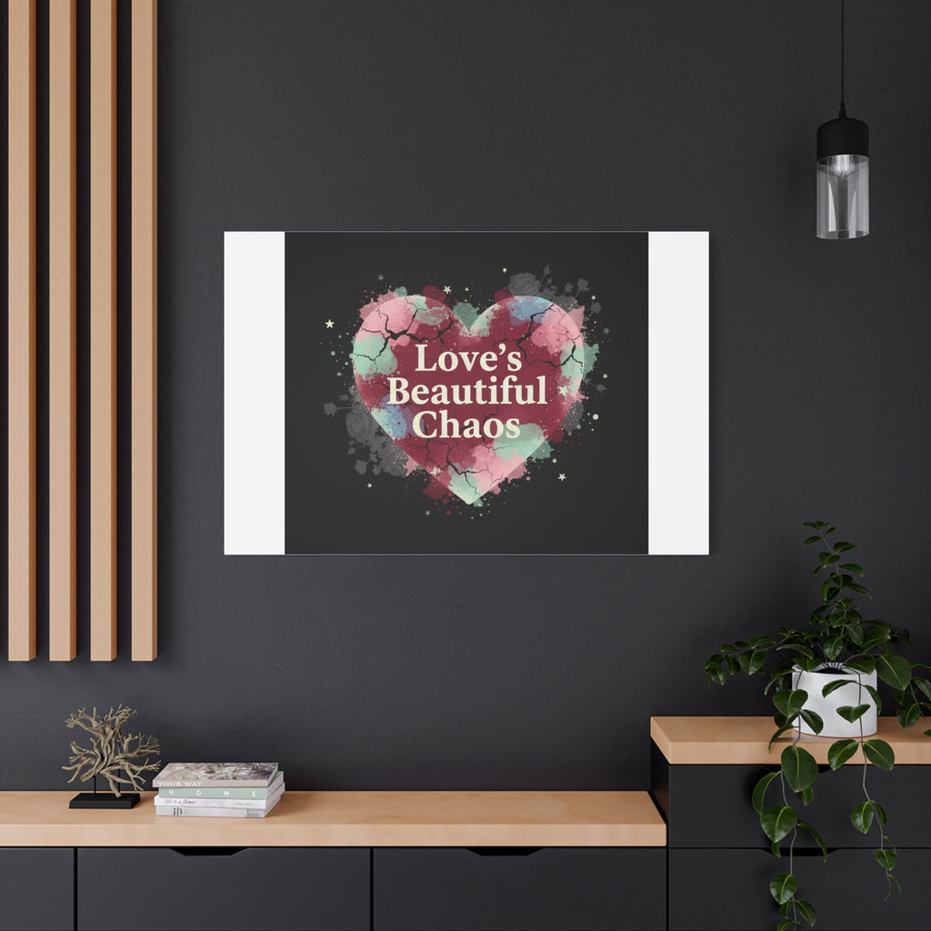 Love's Beautiful Chaos Canvas Print | Soft Grunge Hearts, Distressed Heart Art