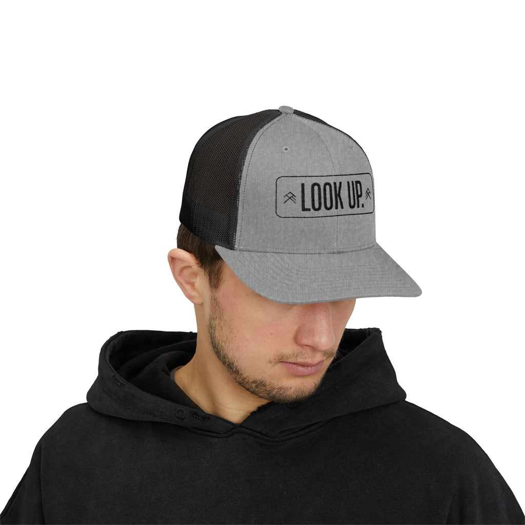 Look Up Trucker Cap — Embroidered Snapback Hat