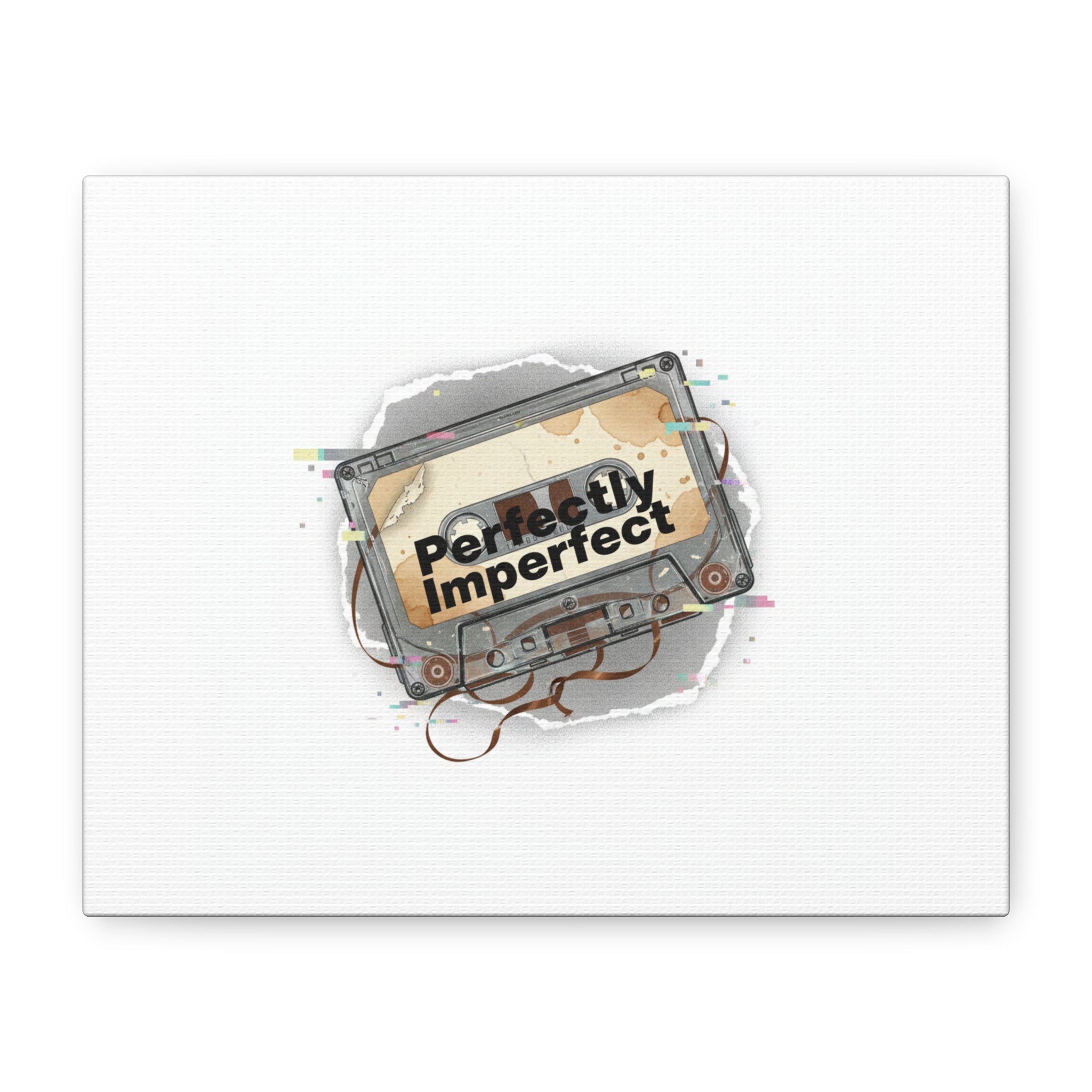 Perfectly Imperfect Cassette, Canvas Print | Analog Error, glitch art static