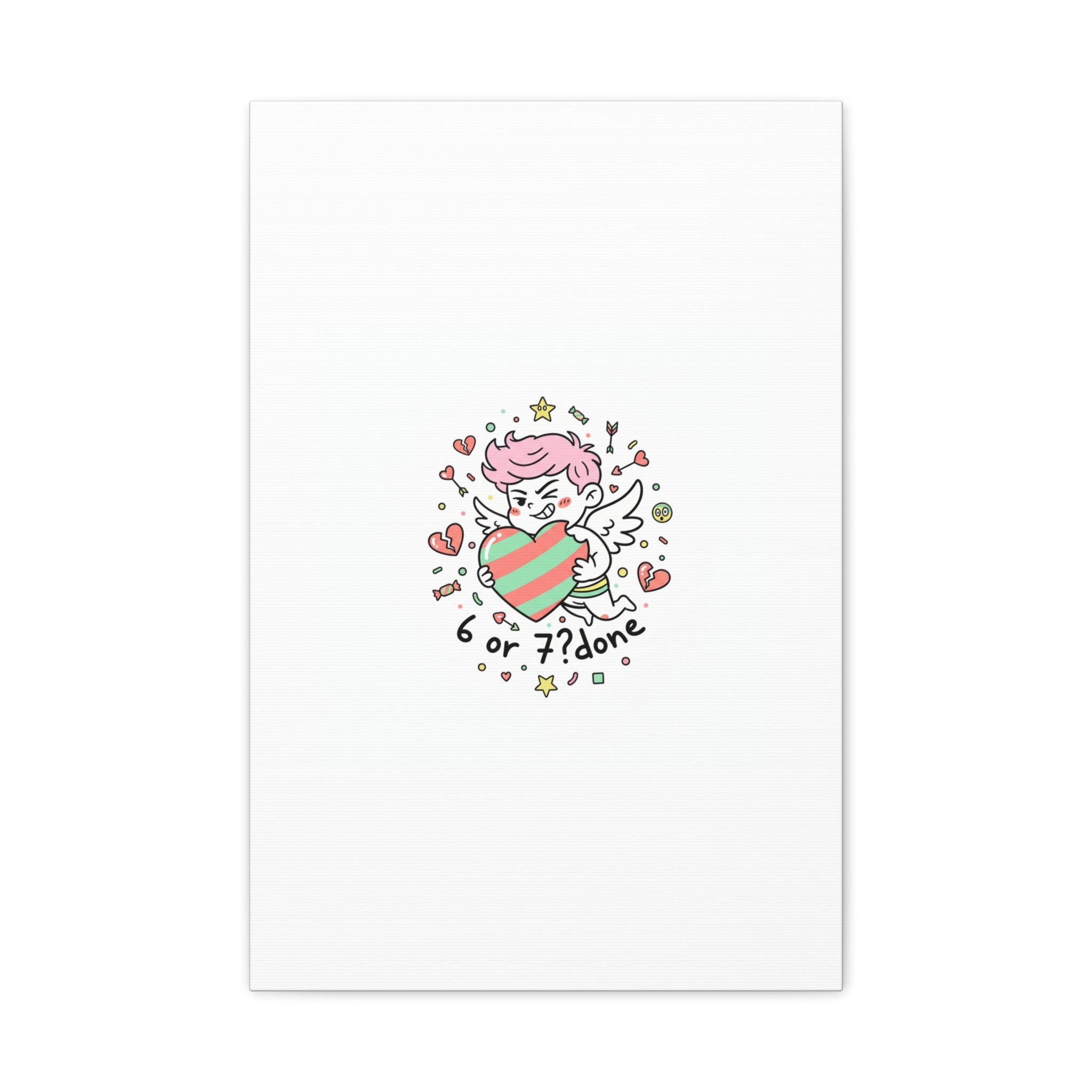 Weird Cupid heart illustration Canvas | Weird Valentine, quirky chaotic love
