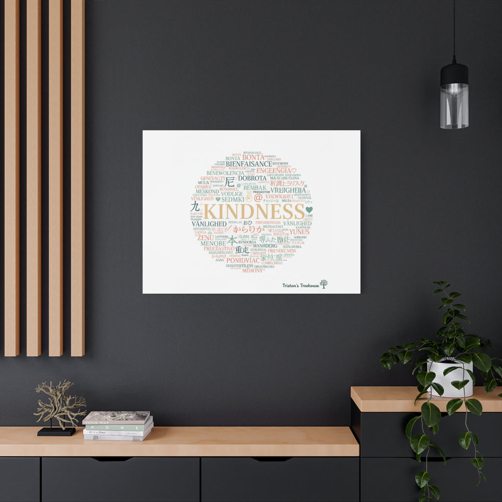 Kindness Word Cloud Canvas | Fresh Start Minimalist Wall Art
