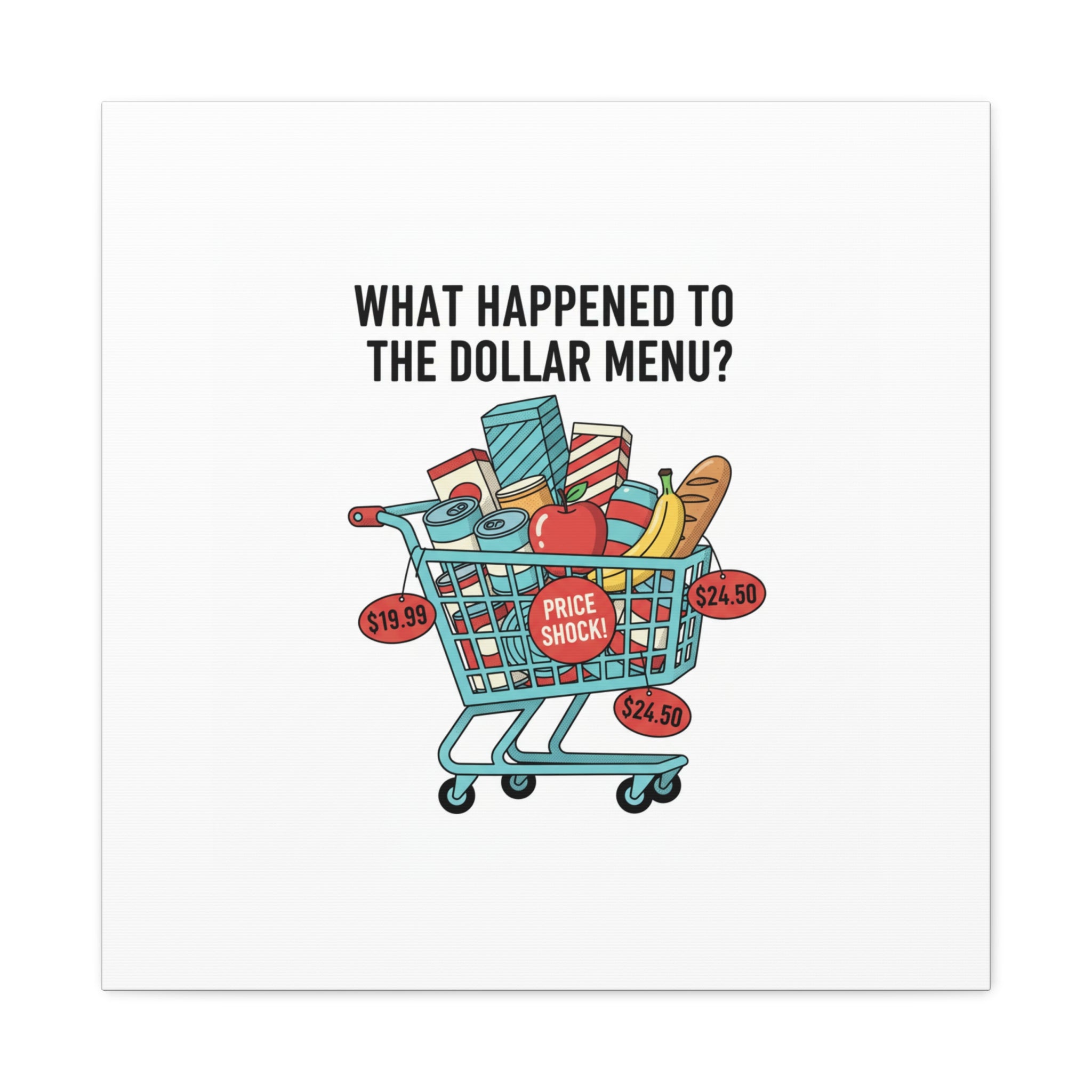 What Happened to the Dollar Menu? Canvas | Grocery Prices Meme, Price Shock Wall Art