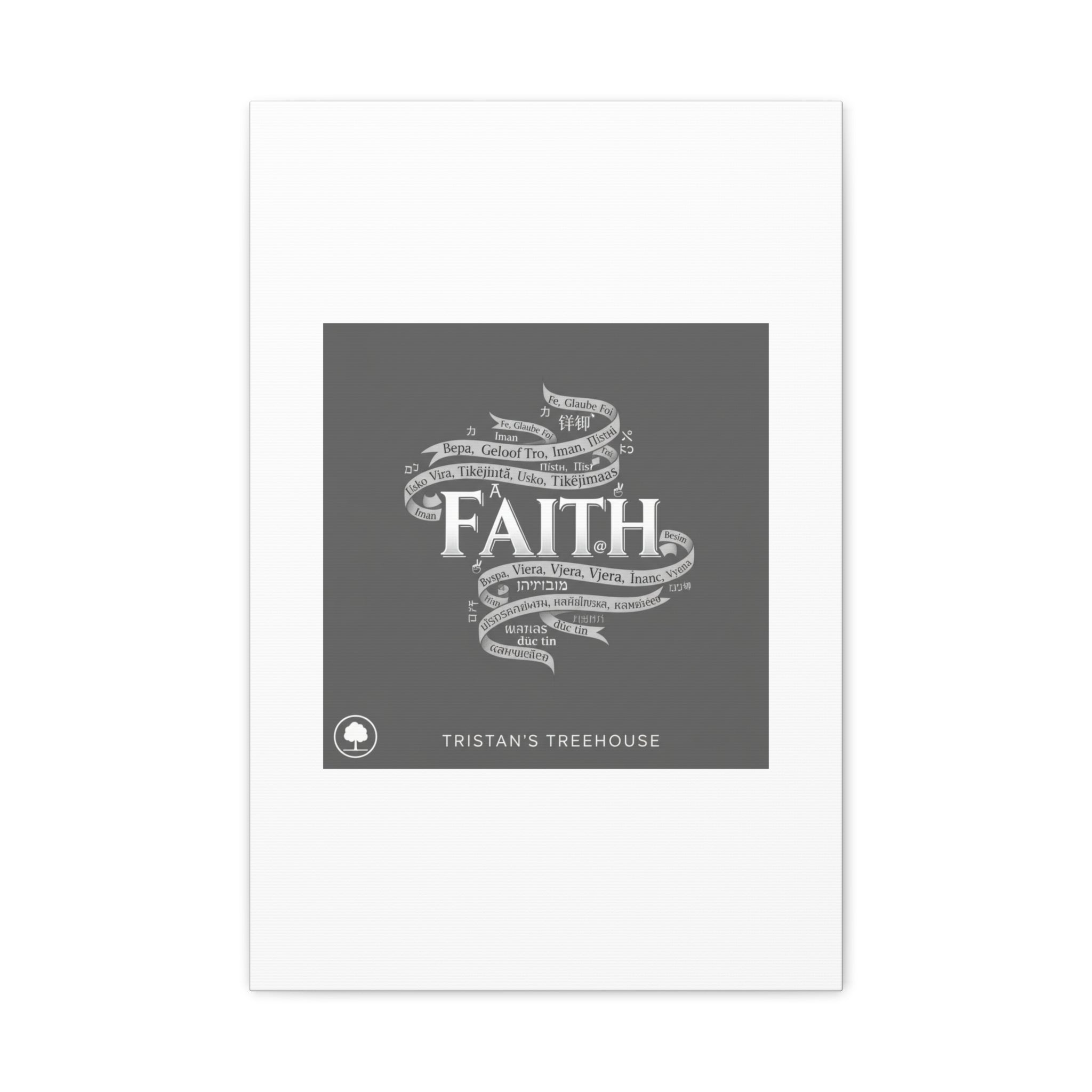 handwritten faith ribbon Canvas | sketch aesthetic, doodle design